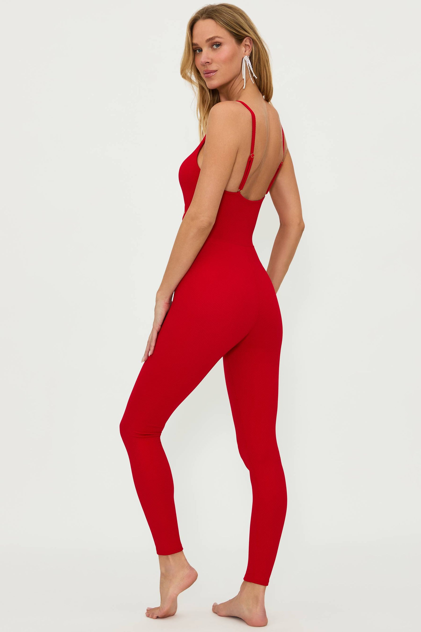Jewel Catsuit Merry Red Waffle