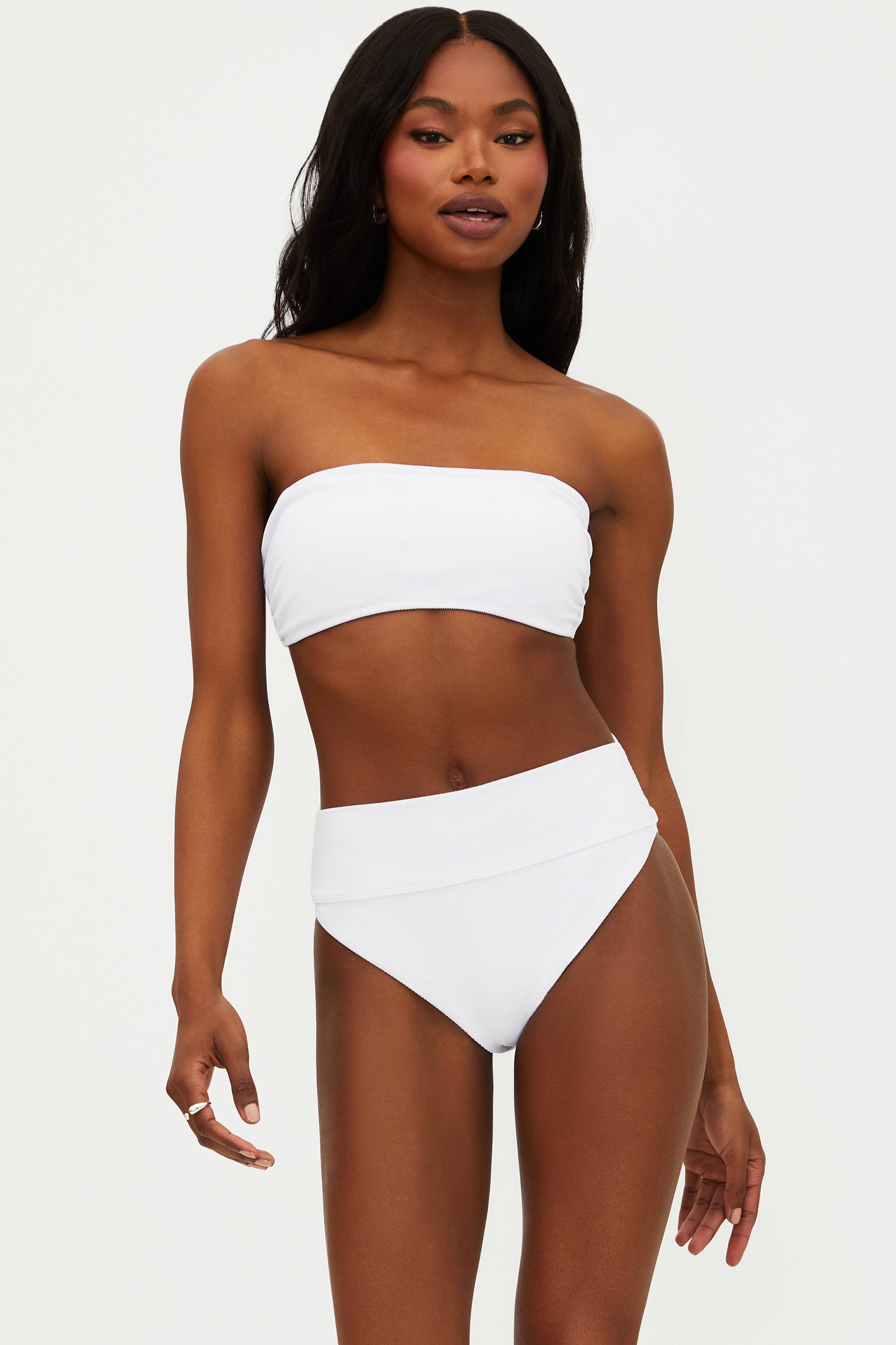 (取寄) ビーチライオット レディース ケルシー トップ Beach Riot women Kelsey Top White Beach Riot | Kelsey Top White | Bandeau Bikini Top | Beach Riot