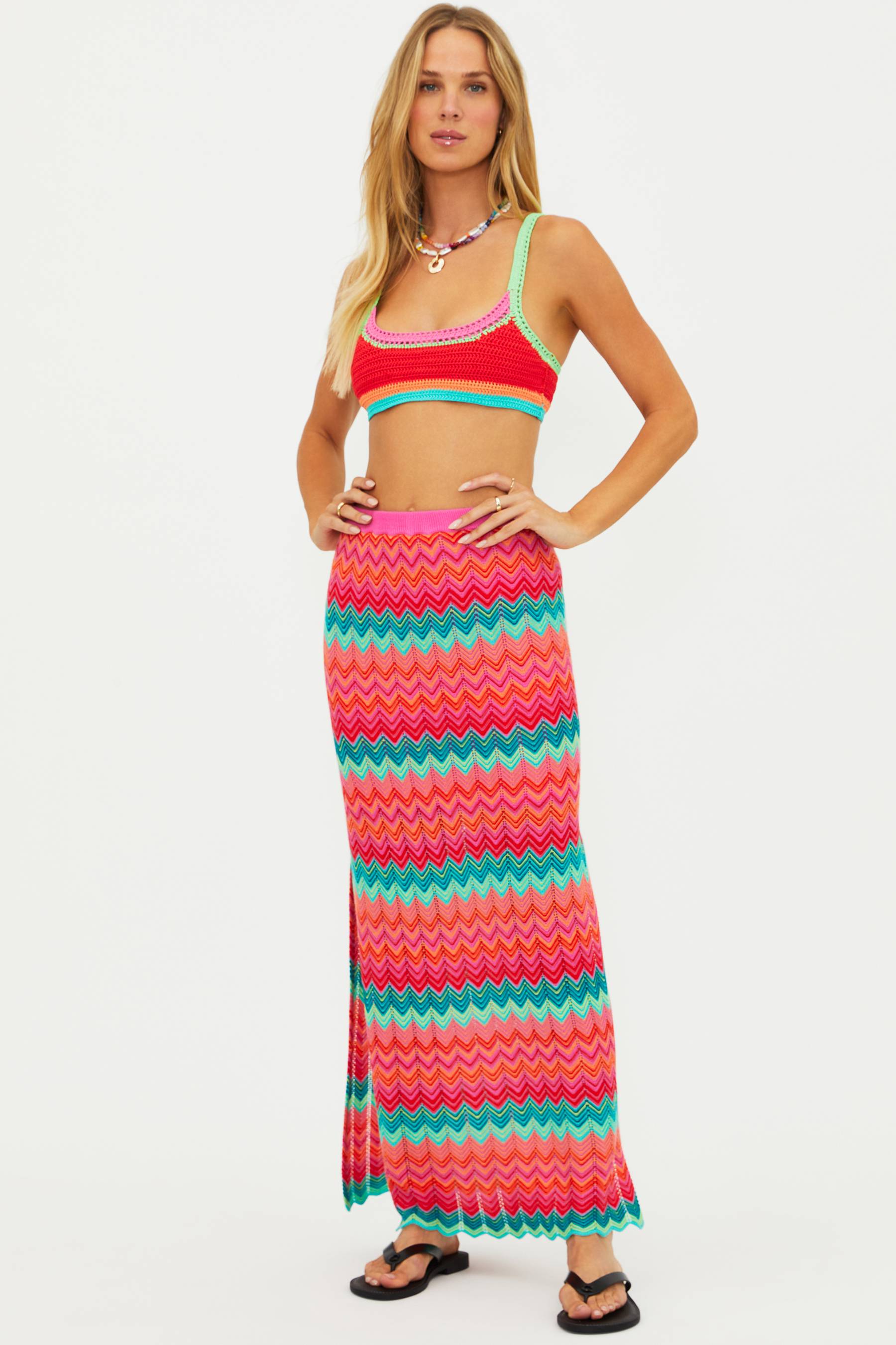 Beach Riot | Ivana Skirt Strawberry Ice Chevron | Colorful Chevron