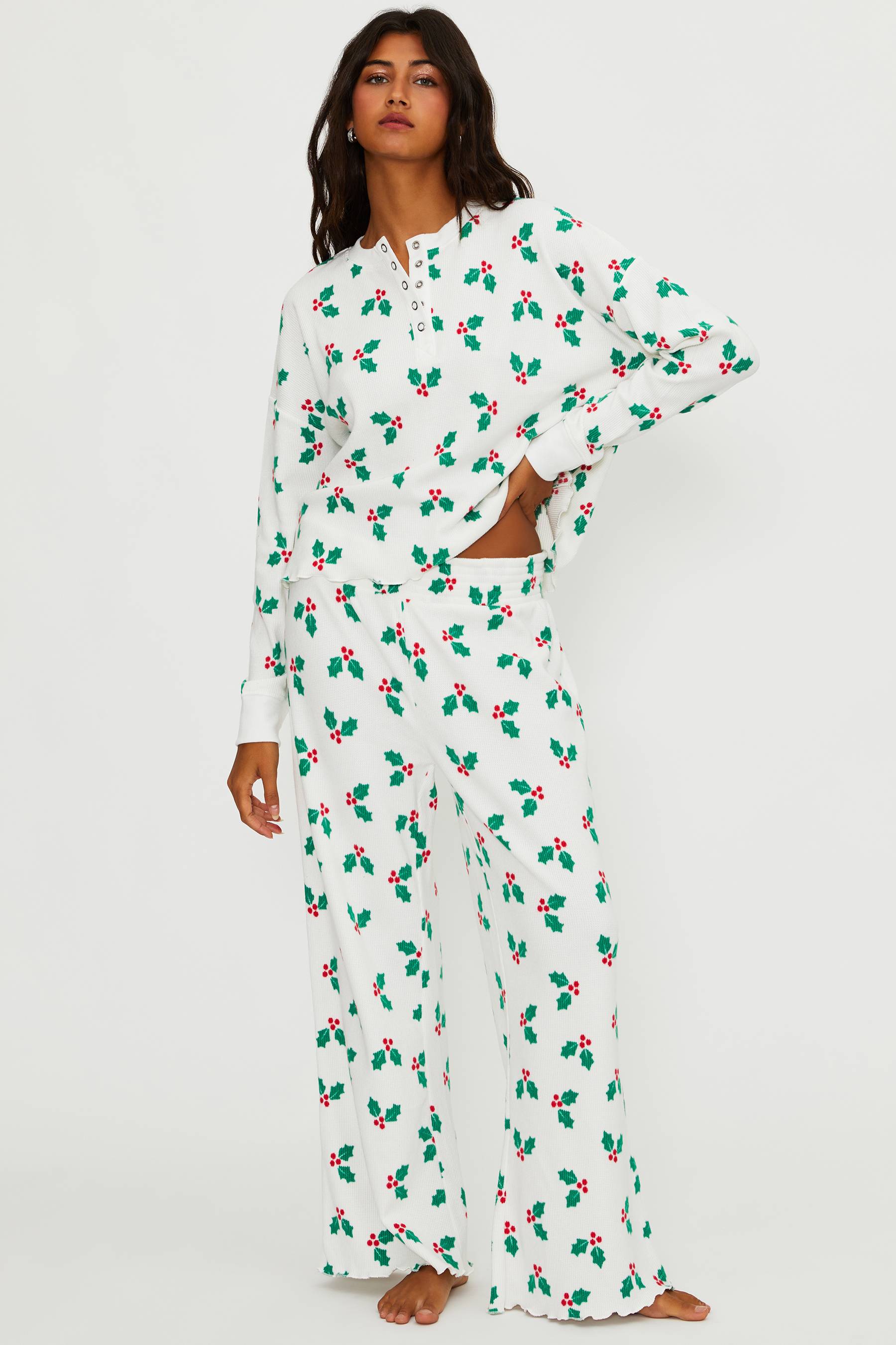 Beach Riot | Pacific Long Sleeve Sleep Set Frosted Holly