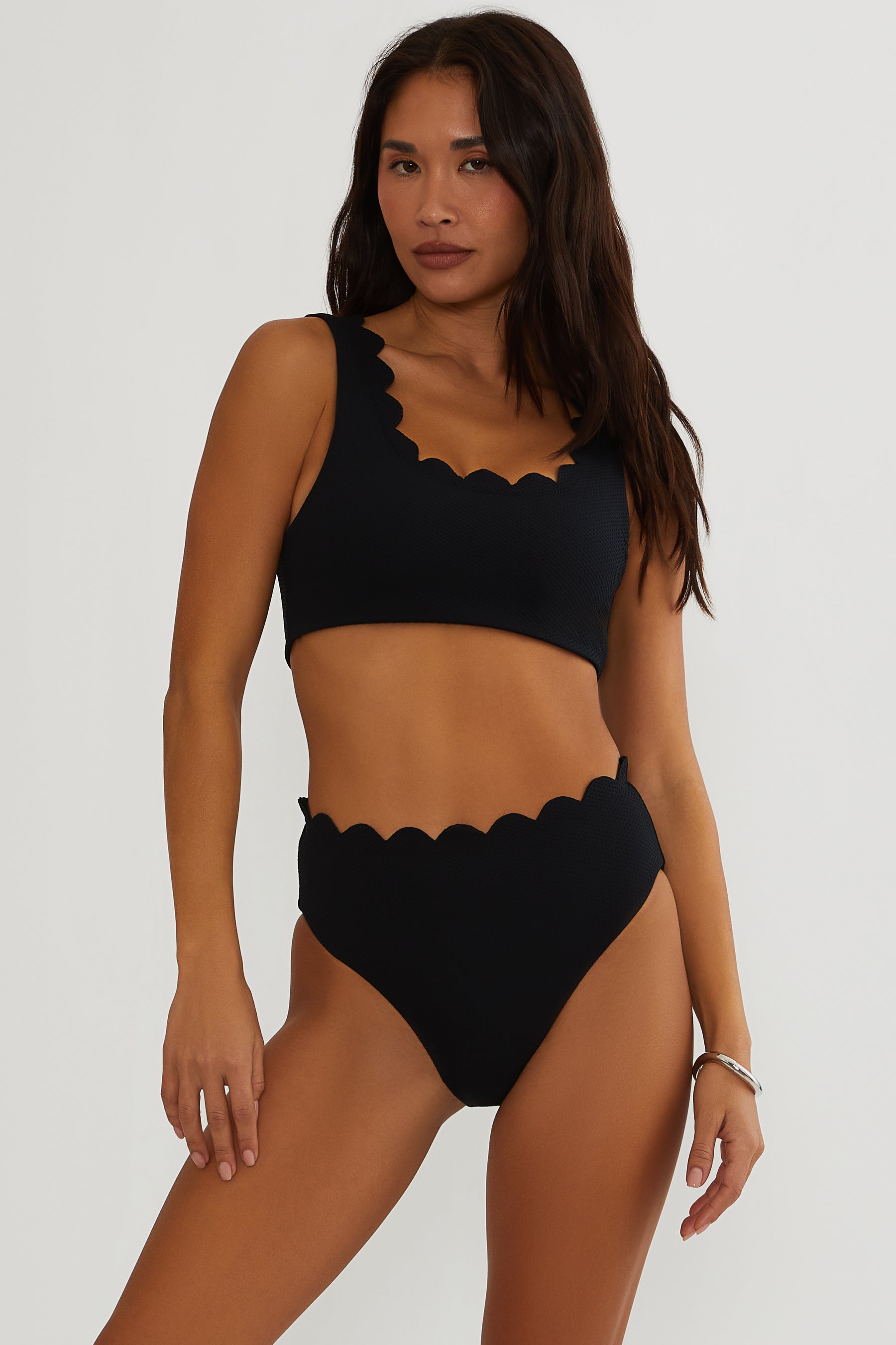 Beach Riot | Madison Top Black Waffle | Black Waffle Bikini Top
