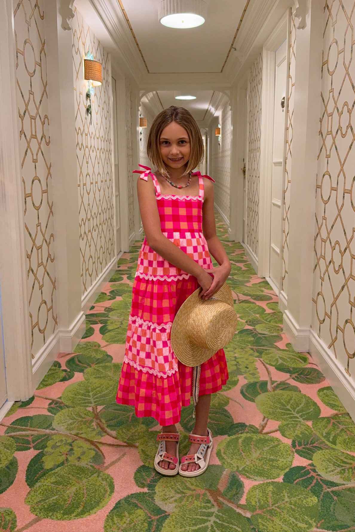 Little Charlotte Dress Sherbet Check, 3/4 / Sherbet CHECK
