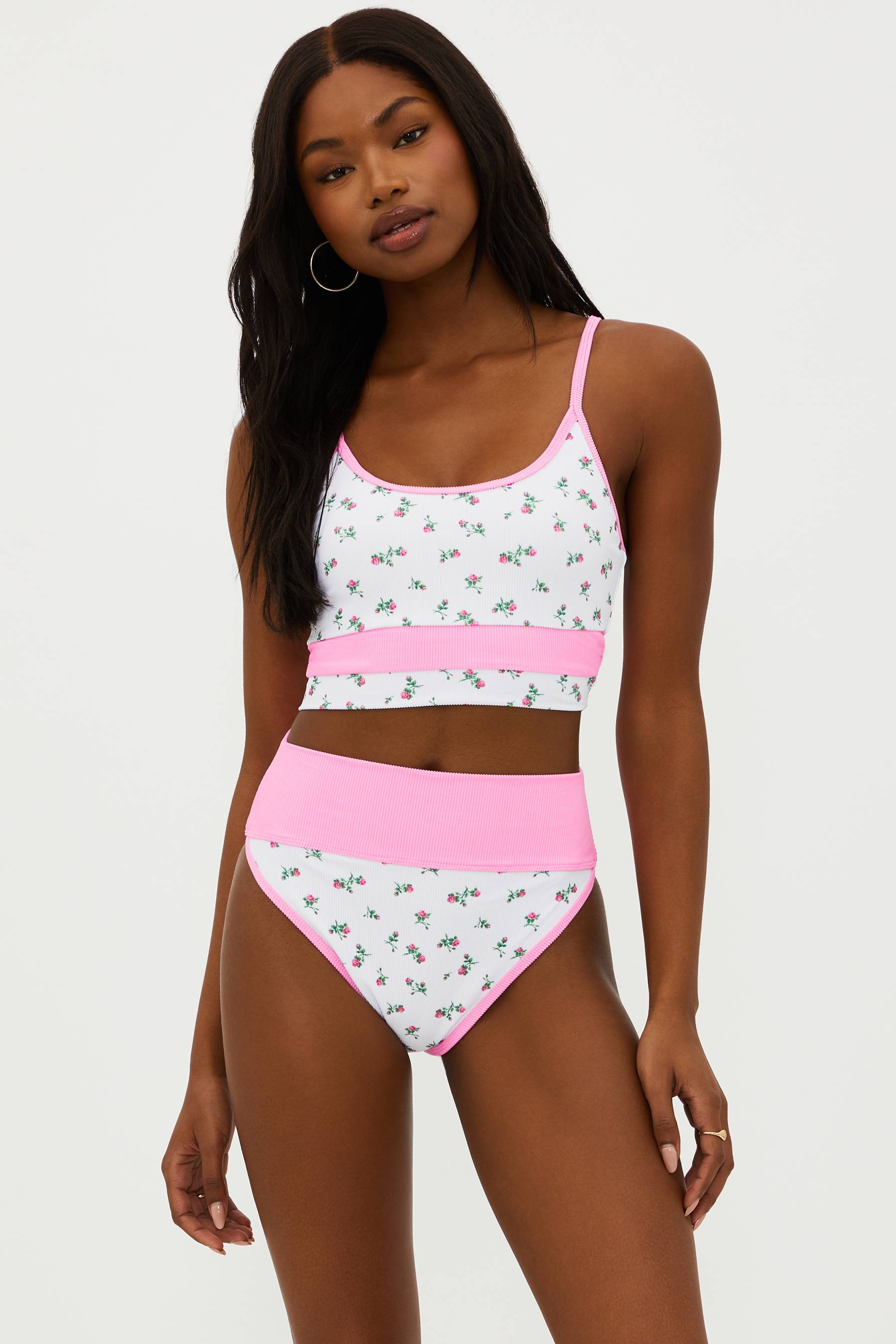 Eva Top Peony Blossom Colorblock | Bikini Top | Beach Riot