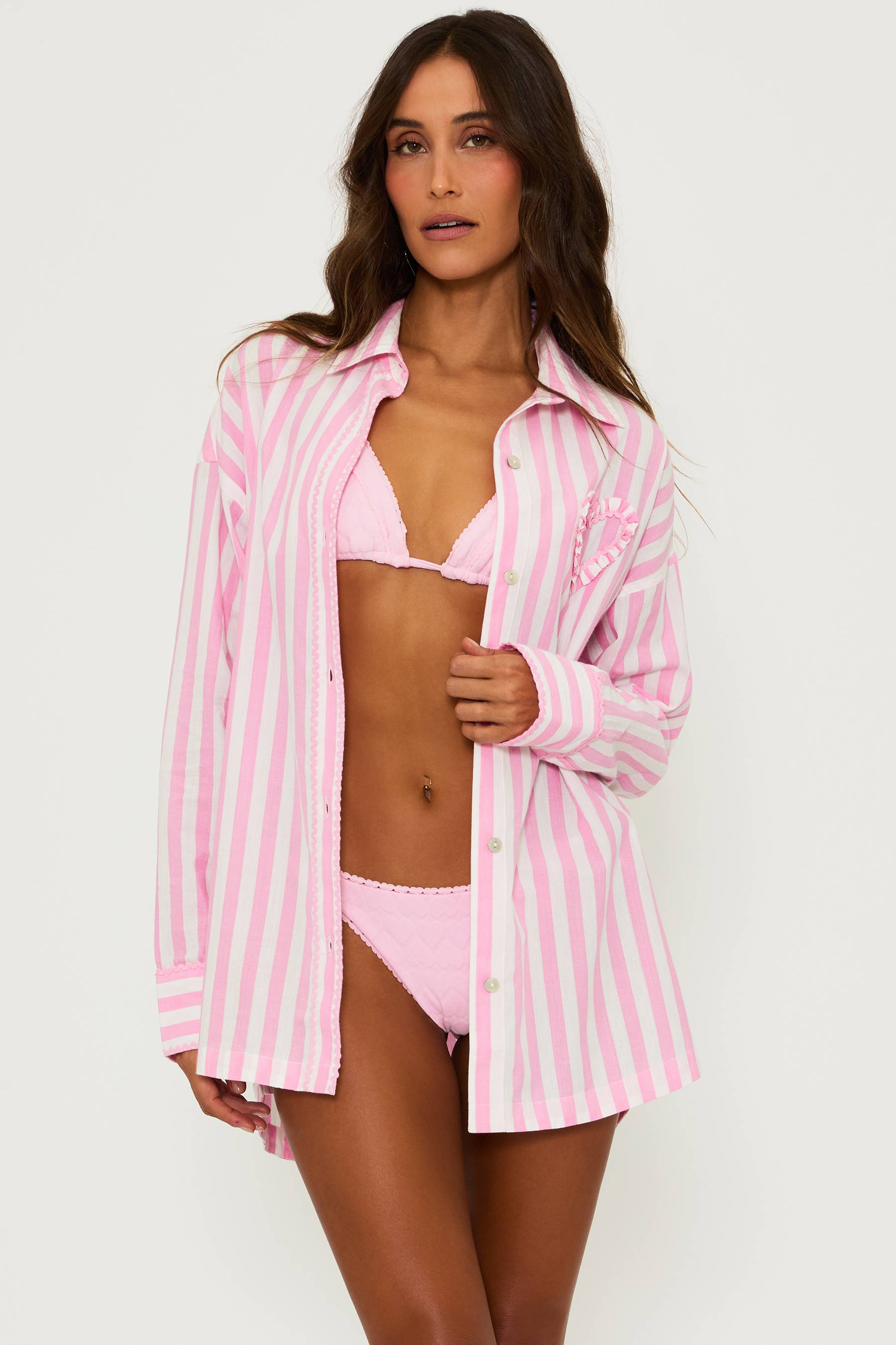 Beach Riot | Cassidy Top Prism Pink Stripe | Cover Up Top | Beach Riot