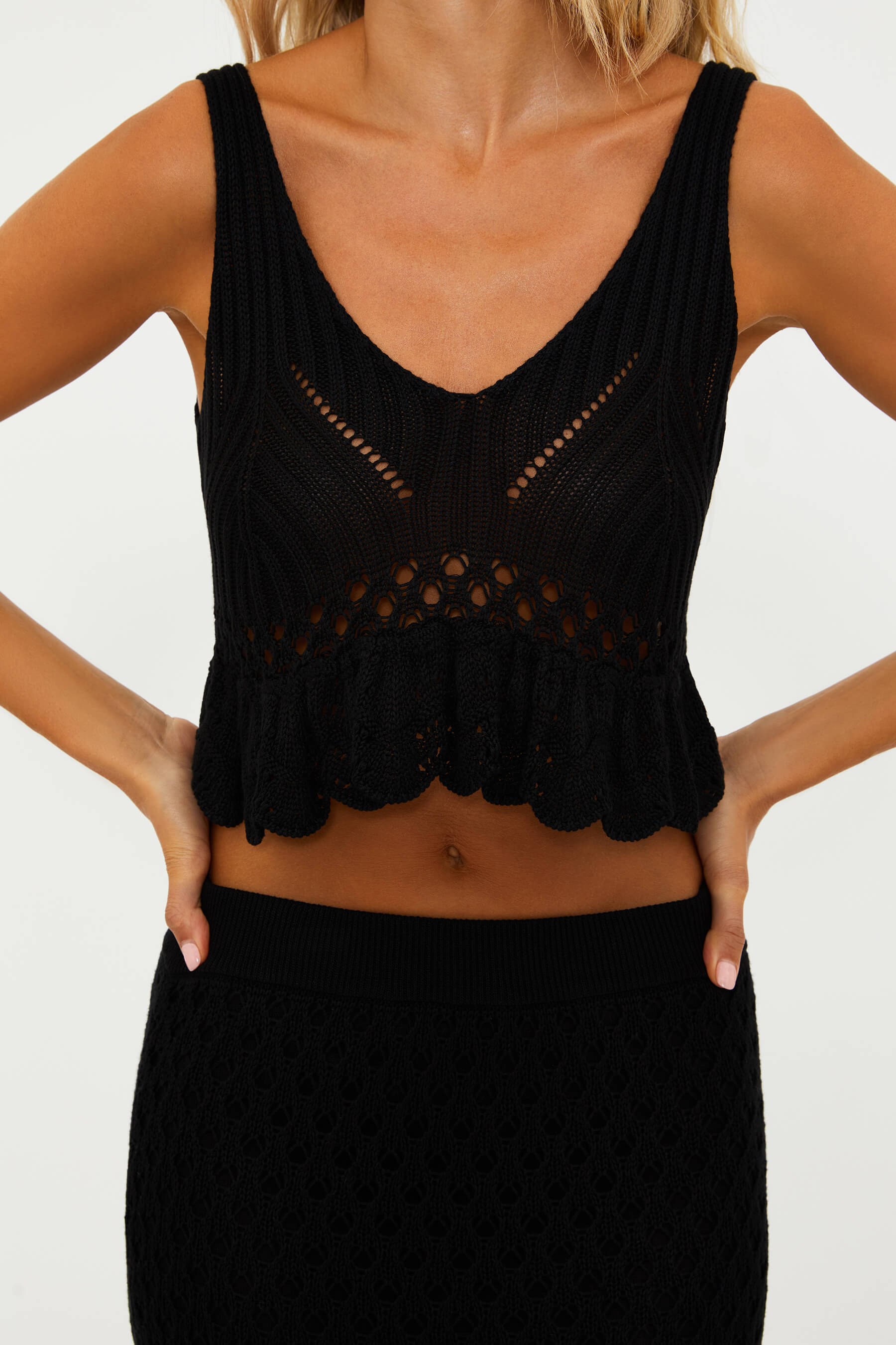 black crochet top