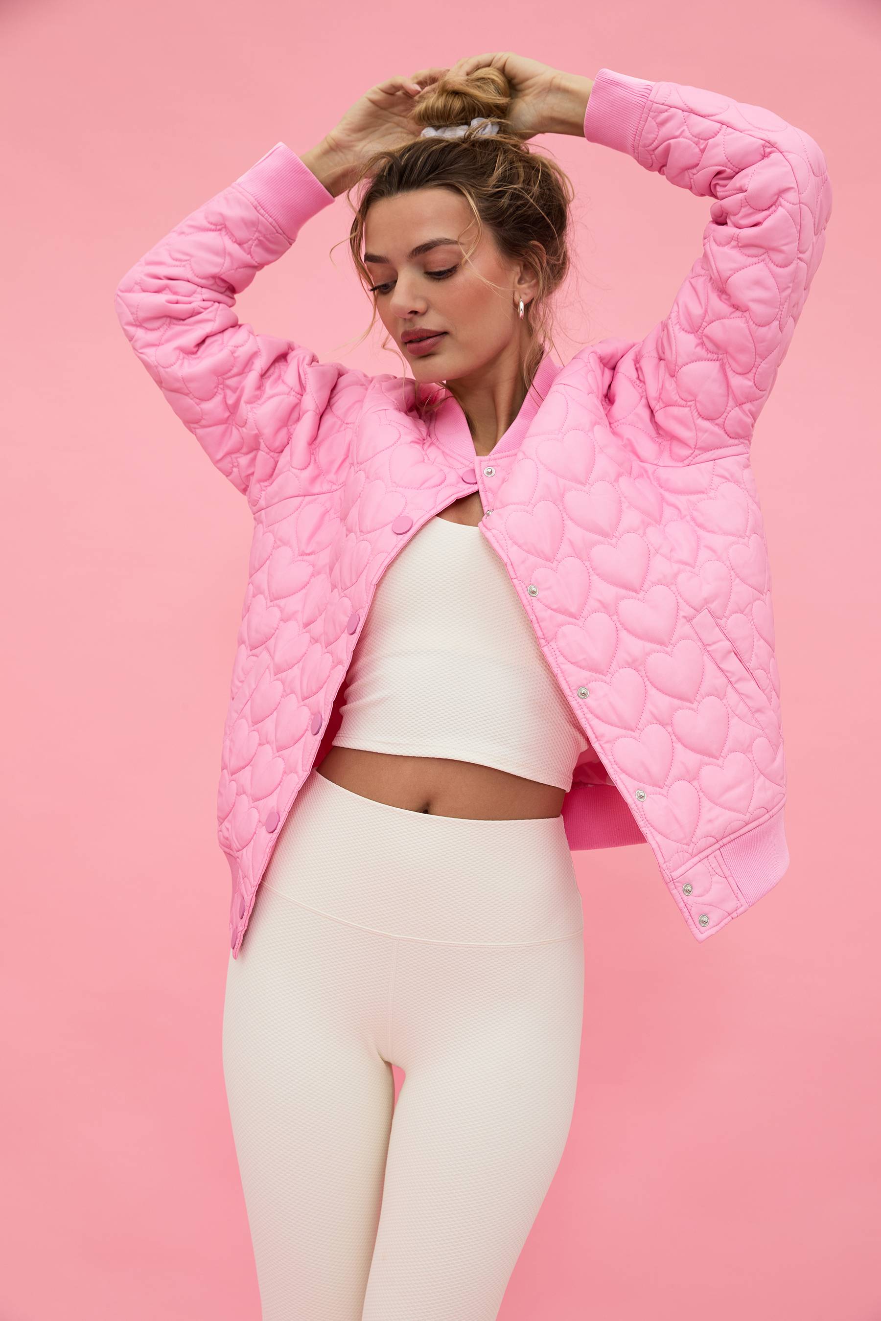 Beach Riot | Flight Jacket Prism Pink Heart | Bomber Jacket