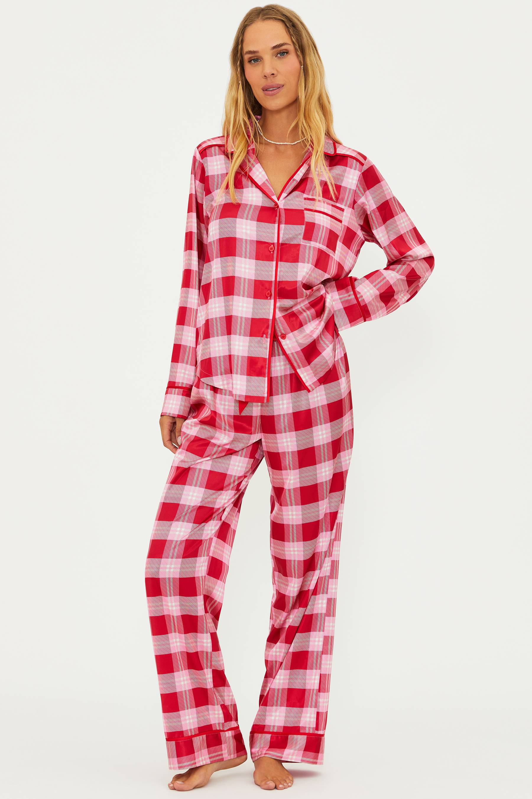 Livy Top & Connie Pant Set Candy Cane Plaid