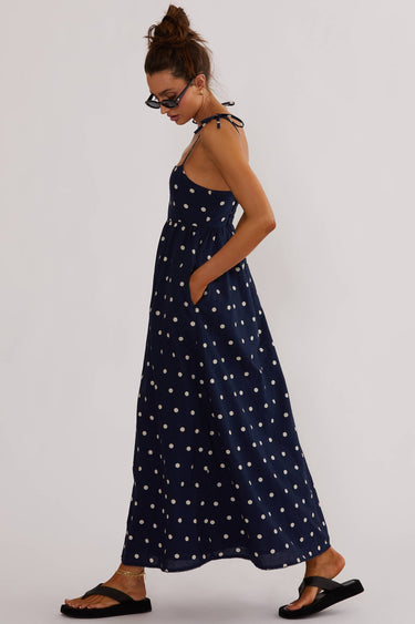navy maxi beach dress Navy Blue Smocked Maxi Dress