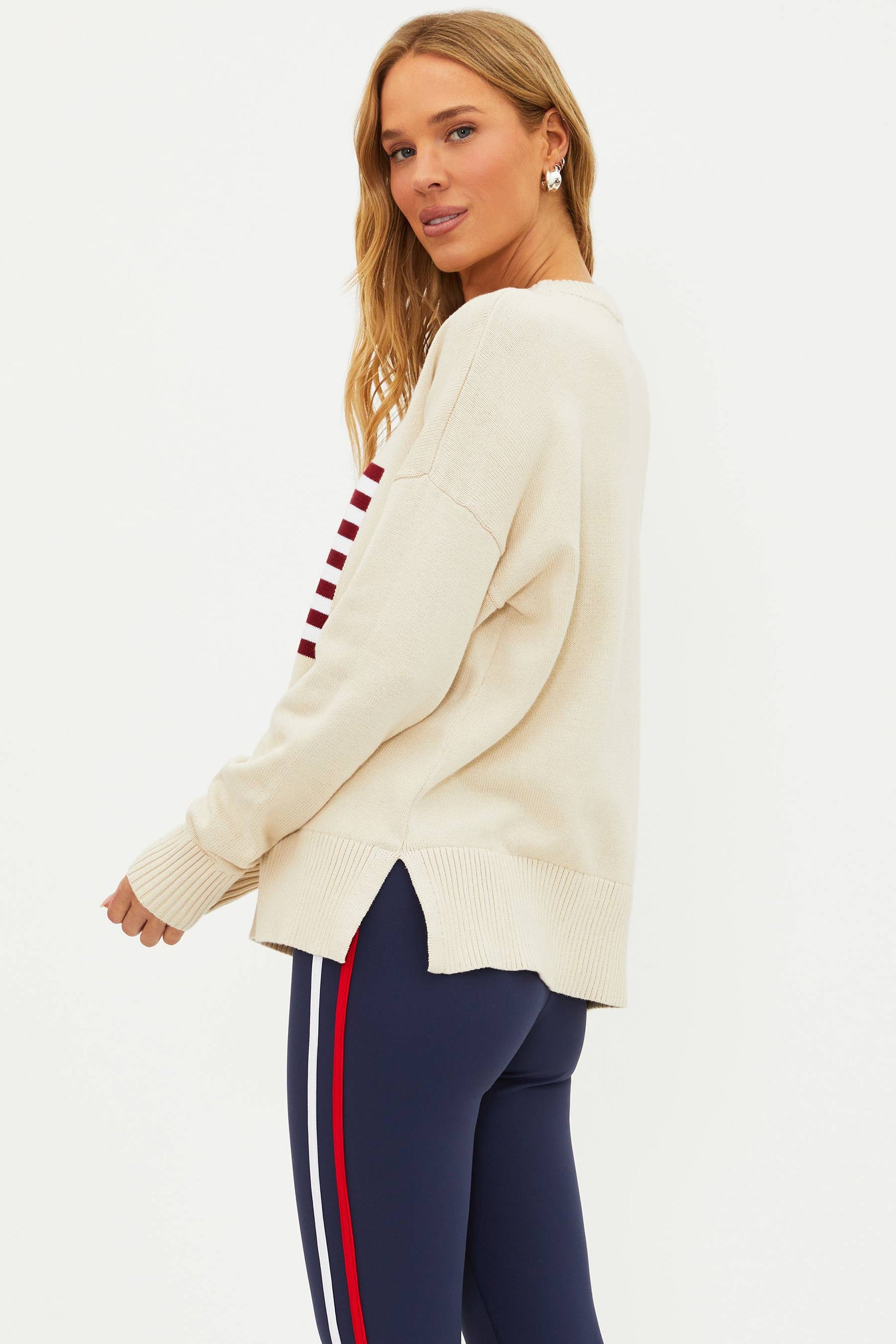 Beach Riot | Callie Sweater Americana Ivory | American Flag Sweater ...