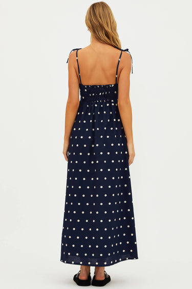 navy blue maxi dress beach Solange Crinkled Maxi Dress (Petite) Navy / Petite / XS