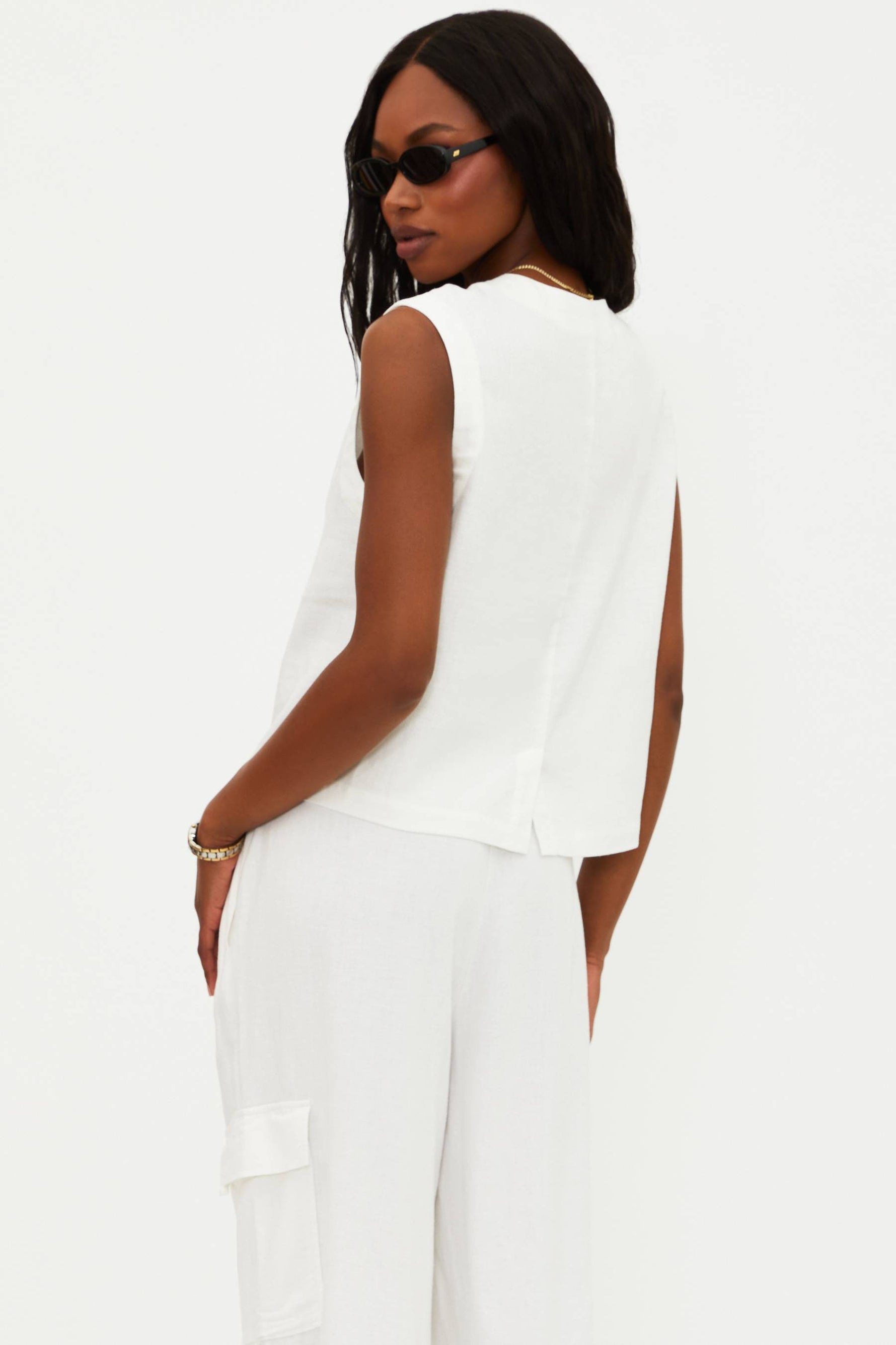 Darcy Vest White Linen