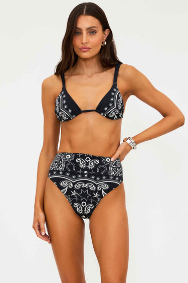 Beach Riot | Saige Top Bandana Black | Bandana Black Triangle