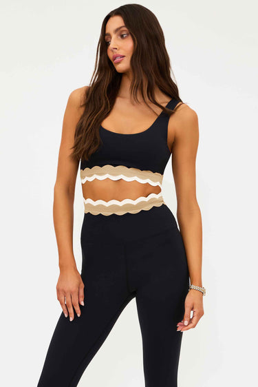 Beach Riot | Marin Top Mystic Colorblock | Black Sports Bra