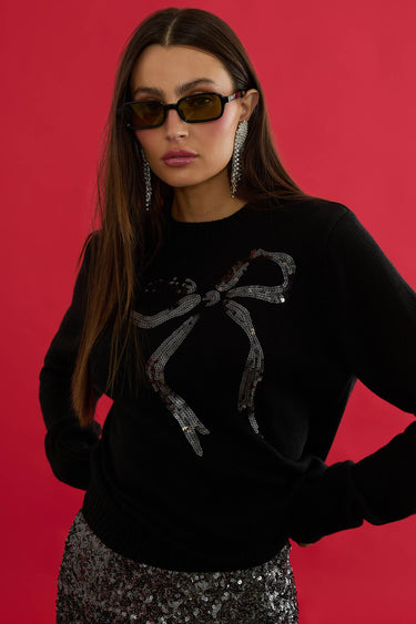 Jolene Sweater Black Bow