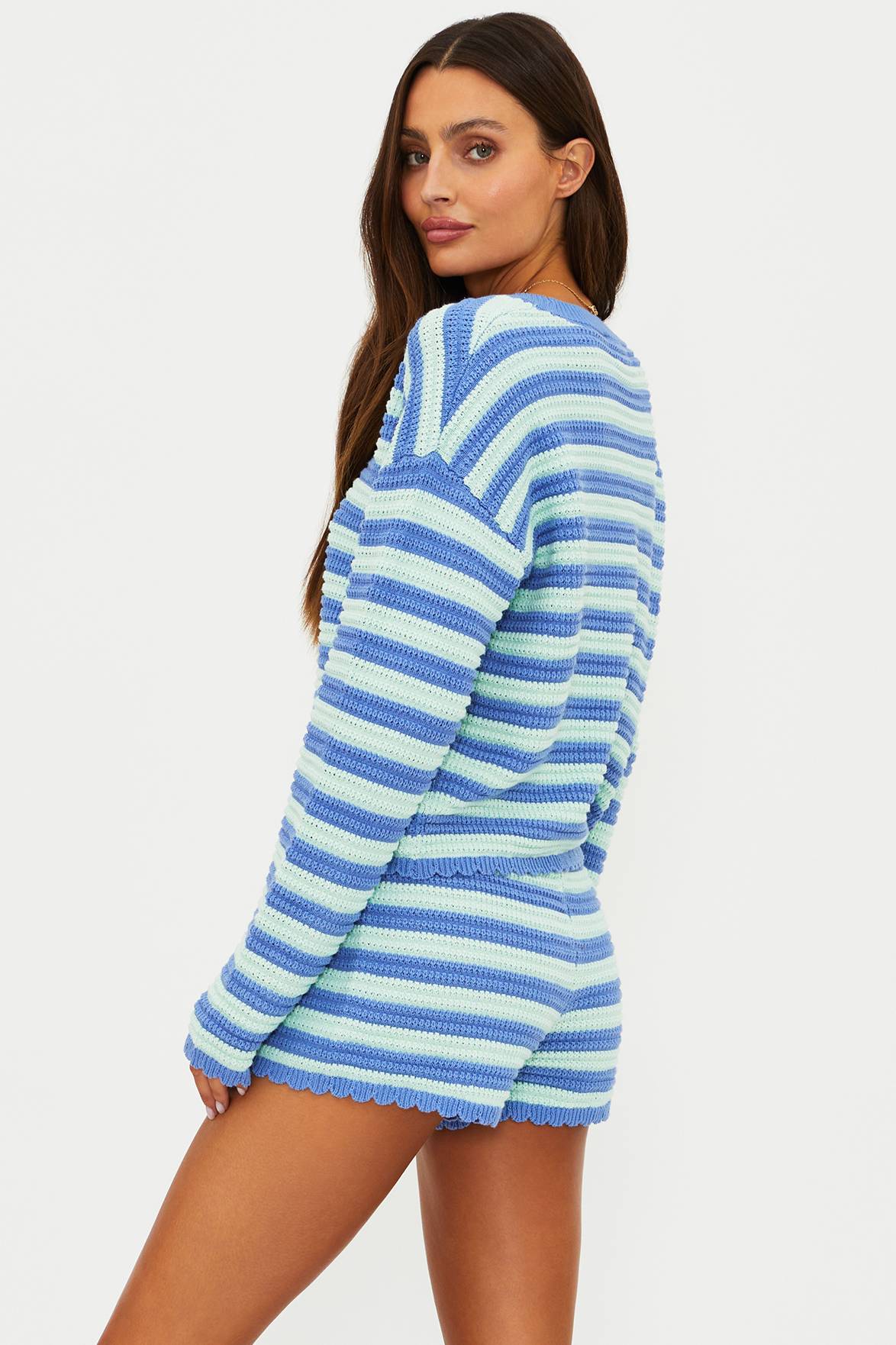 Beach Riot | Beach Sweater Sapphire Sea Stripe | Striped Knit Sweater ...