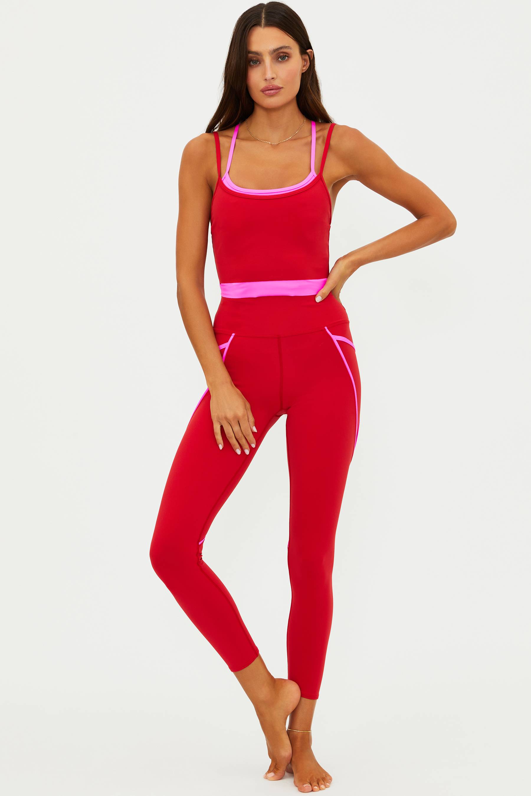 Beach Riot | Von 7/8 Legging Royal Red Matte | Pink & Red 7/8th