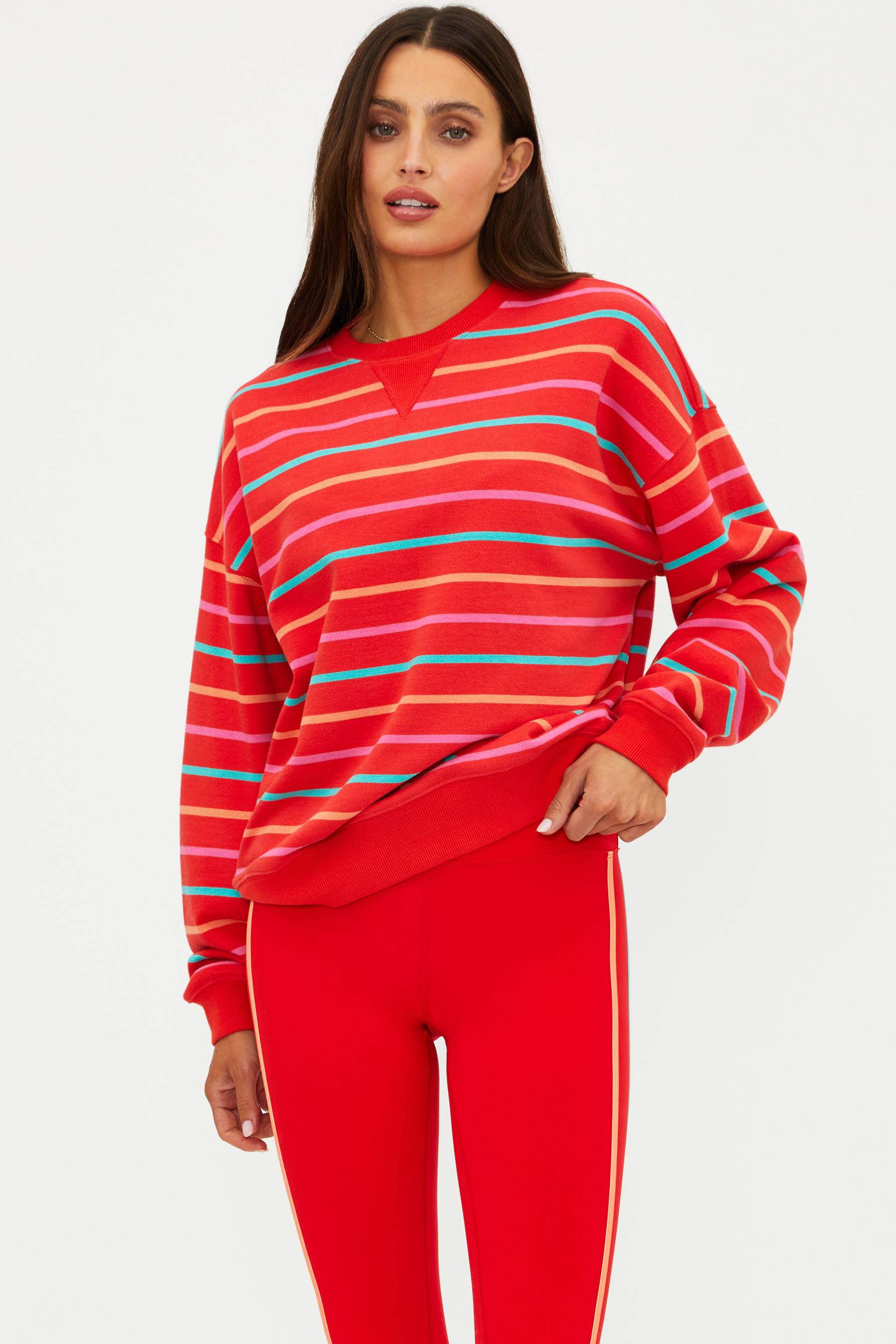 Beach Riot | Devyn Oversized Sweatshirt Red Love Hearts