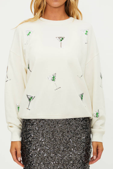 Anthropologie X Beach Riot Devyn Sweatshirt Sequin Martinis