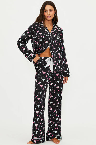 Livy Top & Connie Pant Set Black Holiday Drinks
