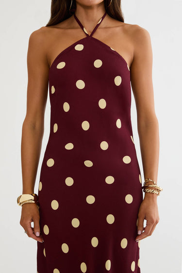 Beach Riot | Xandra Dress Butter Blossom Polka Dot | Halter Maxi Dress