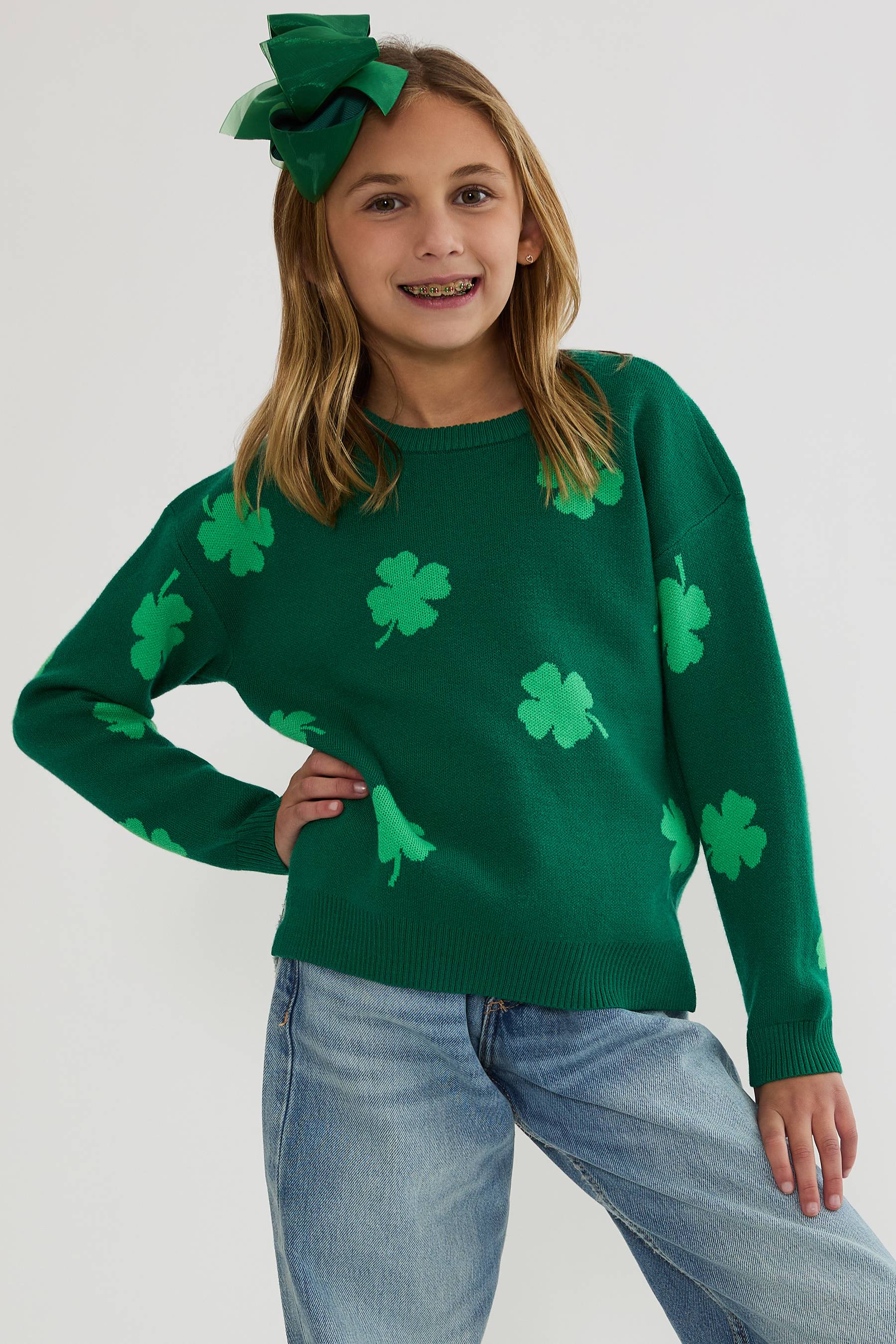 Little Callie Sweater Clover Green