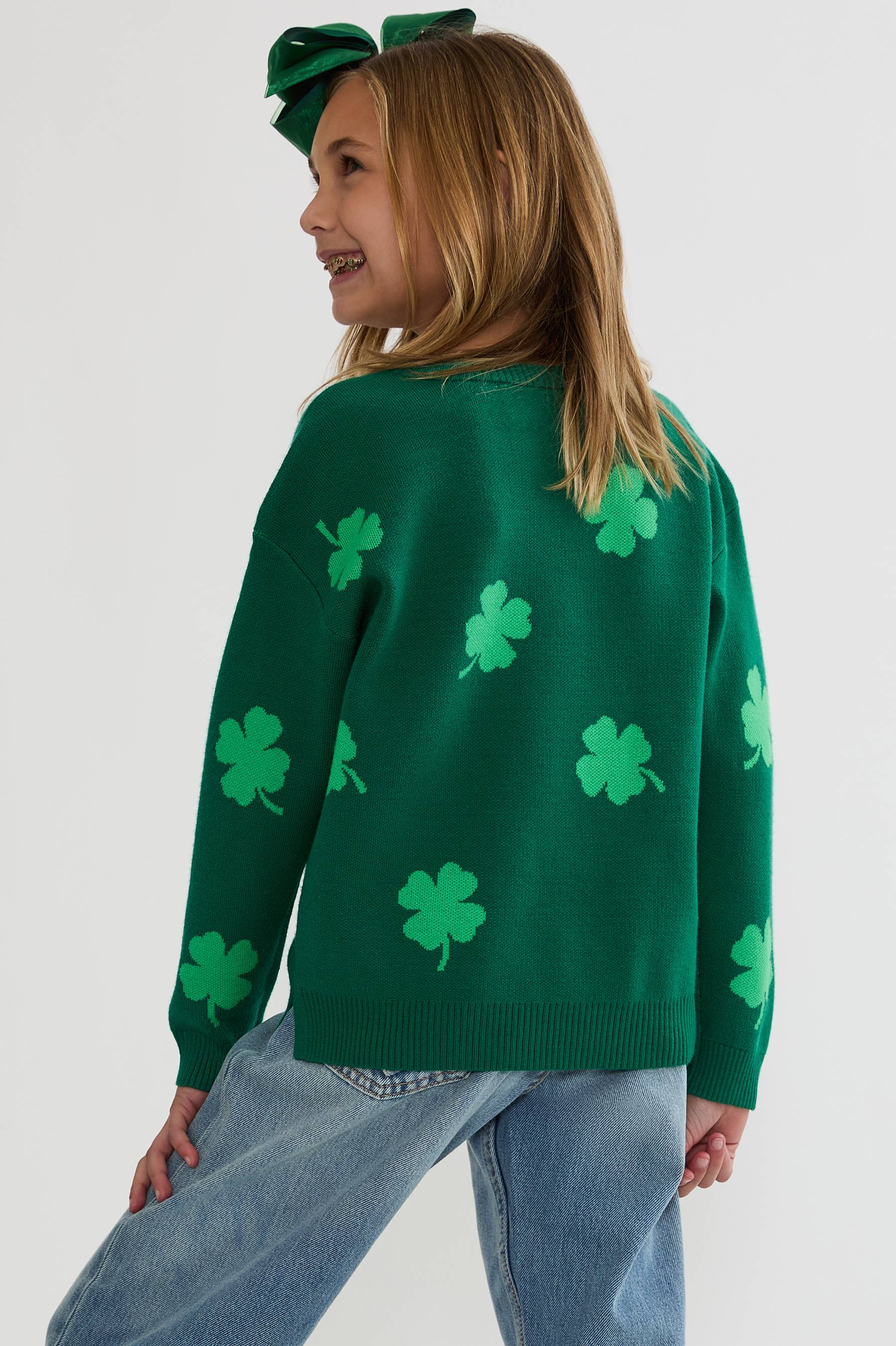 Little Callie Sweater Clover Green
