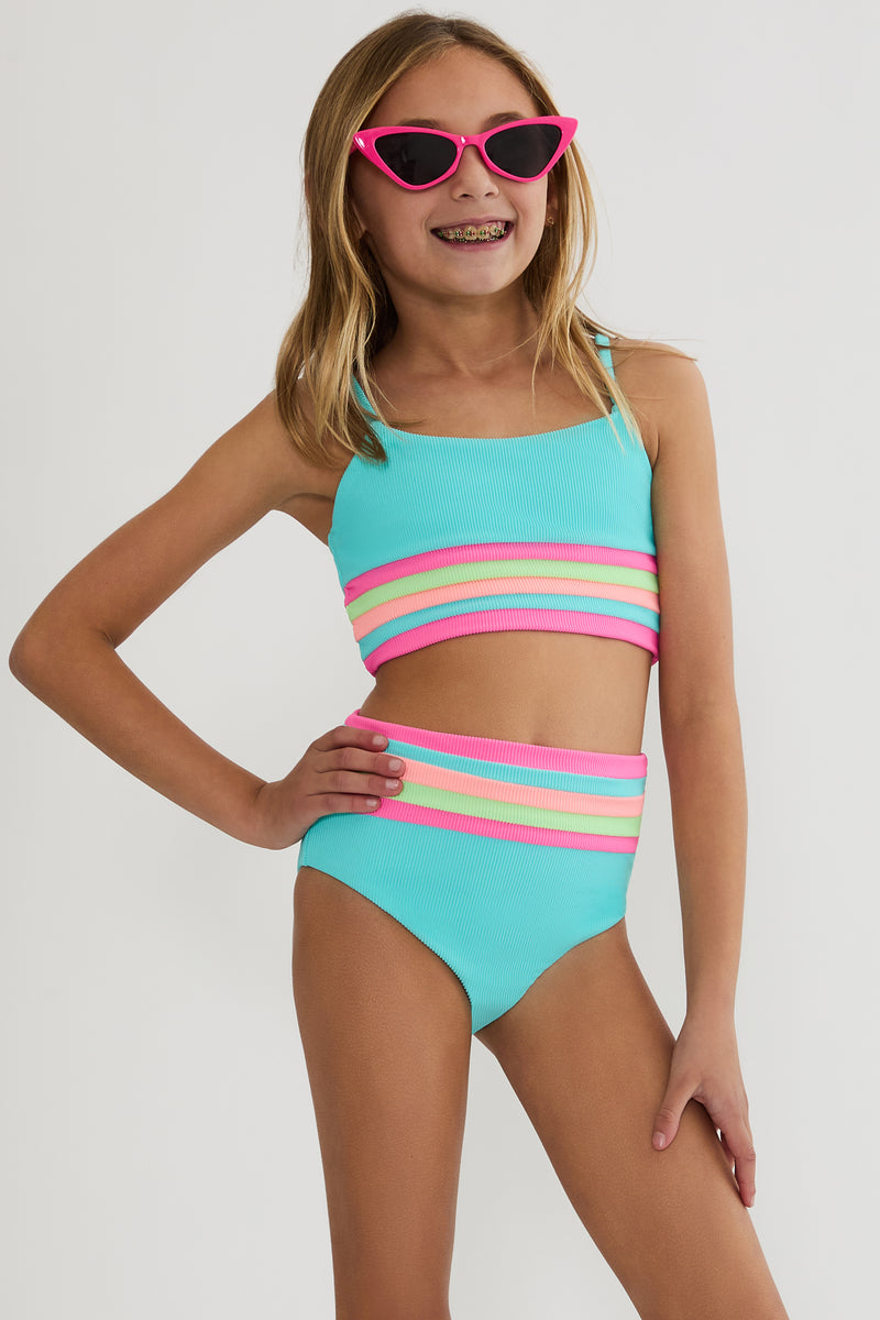 Little Mae & Millie Set Hibiscus Cove Colorblock