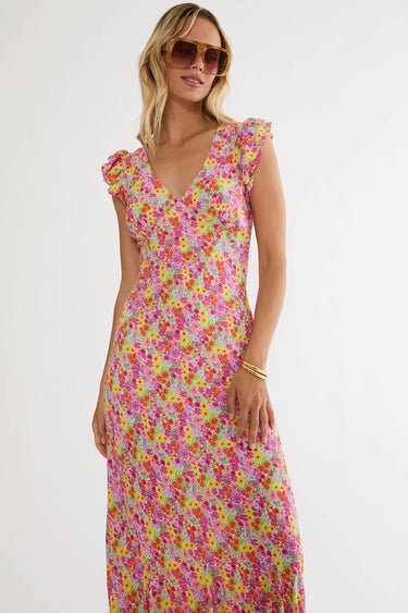 Beach Riot | Elodie Dress Neon Bouquet | Floral Maxi Dress | Beach