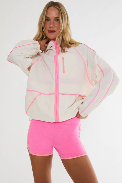 Beach Riot | Mel Jacket Shoreline Colorblock | Off White Zip Up