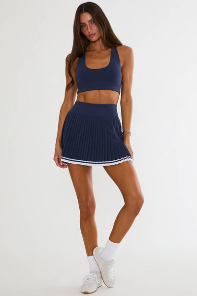 Beach Riot | Analie Skirt Dusk Club | Navy Pleated Tennis Skirt