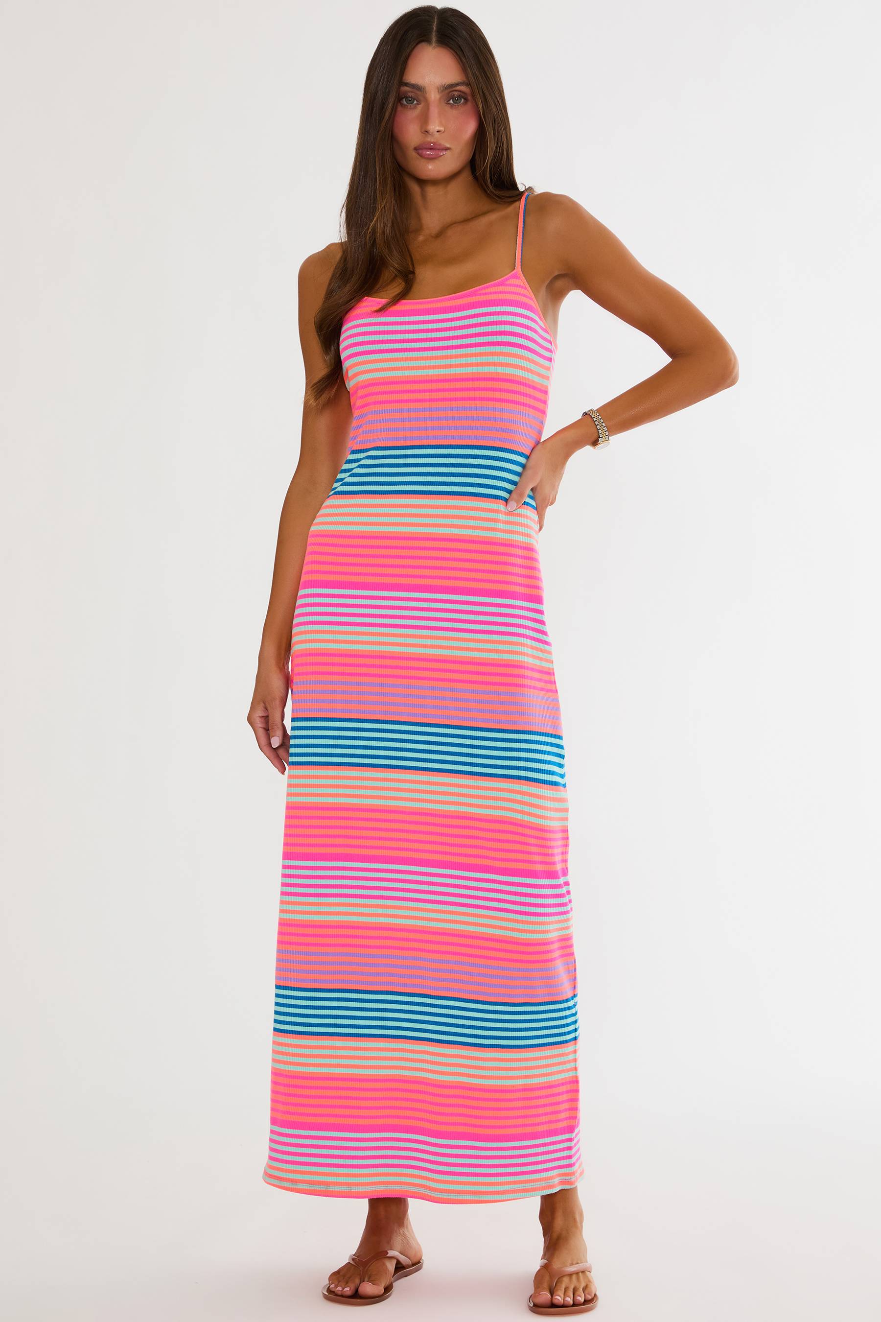 Malie Dress Vibrant Volley Stripe