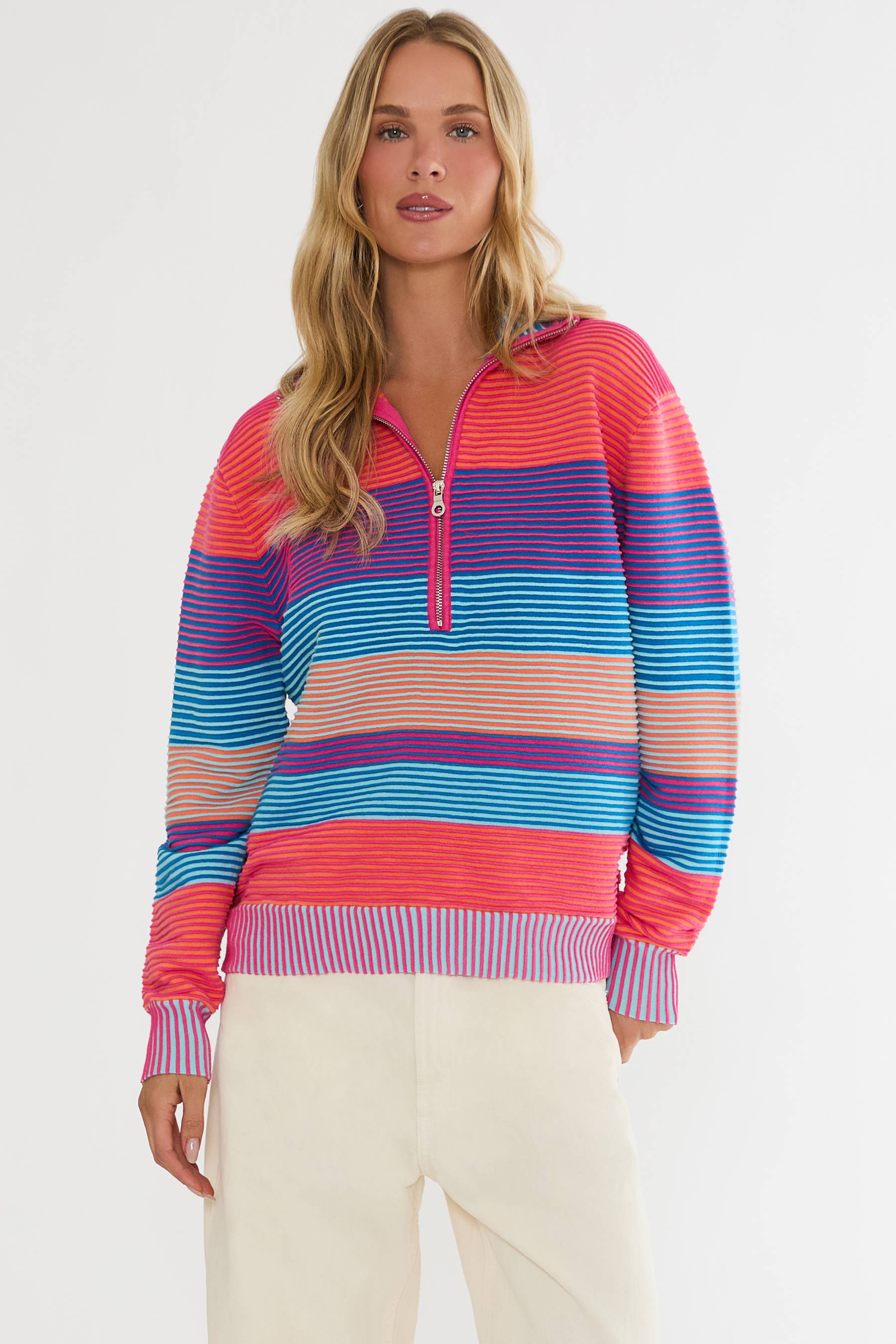 Lainey Sweater Vibrant Volley Stripe