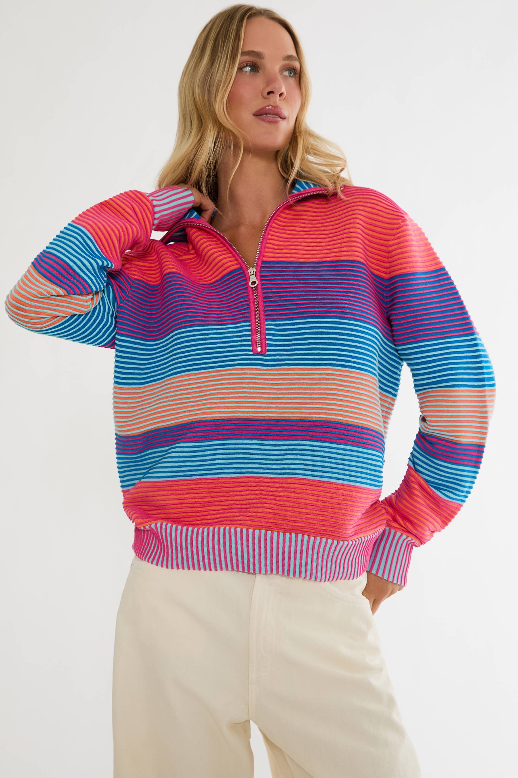 Lainey Sweater Vibrant Volley Stripe