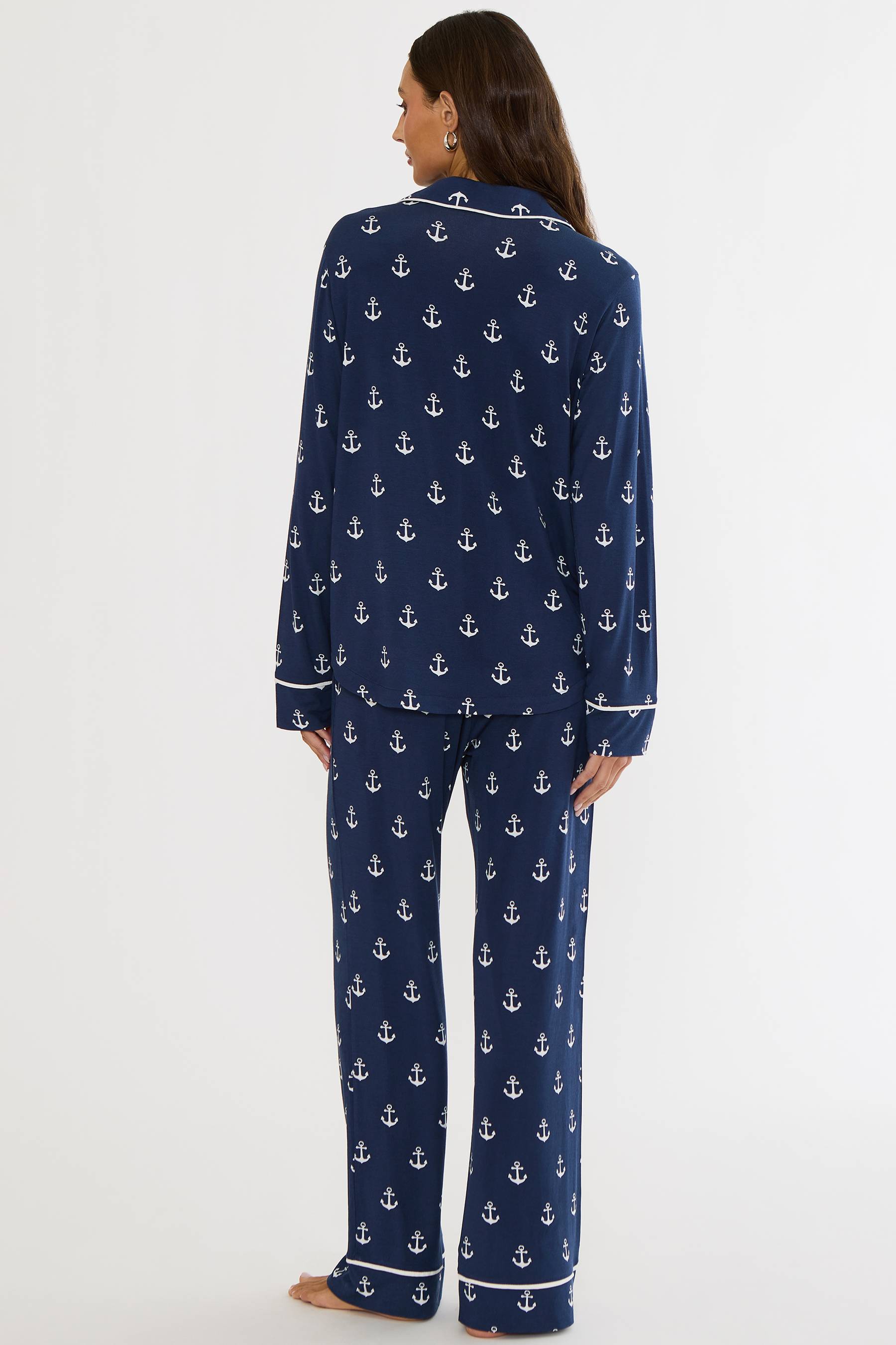Navy pj set with regatta anchor