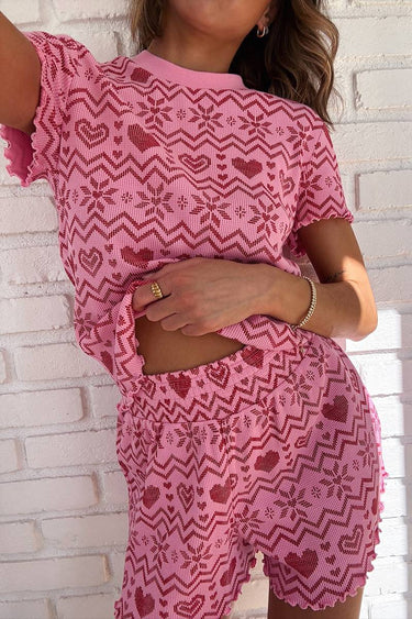 Pretty Pink Fairisle Waffle Sleep Set