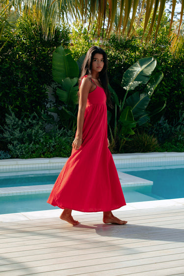 Beach Riot Valory Maxi Dress in Red