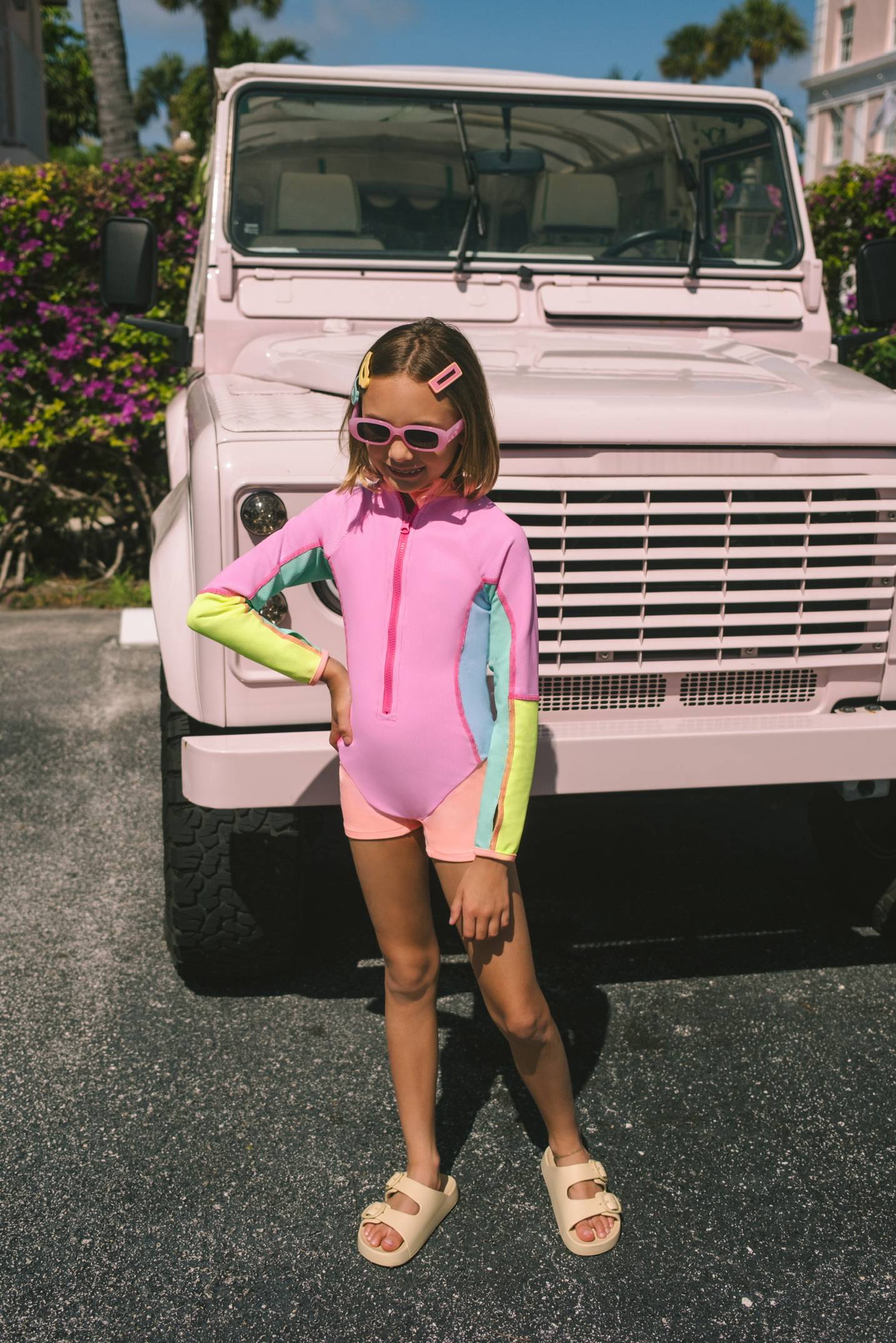Little Meeya Wetsuit Bubblegum Colorblock