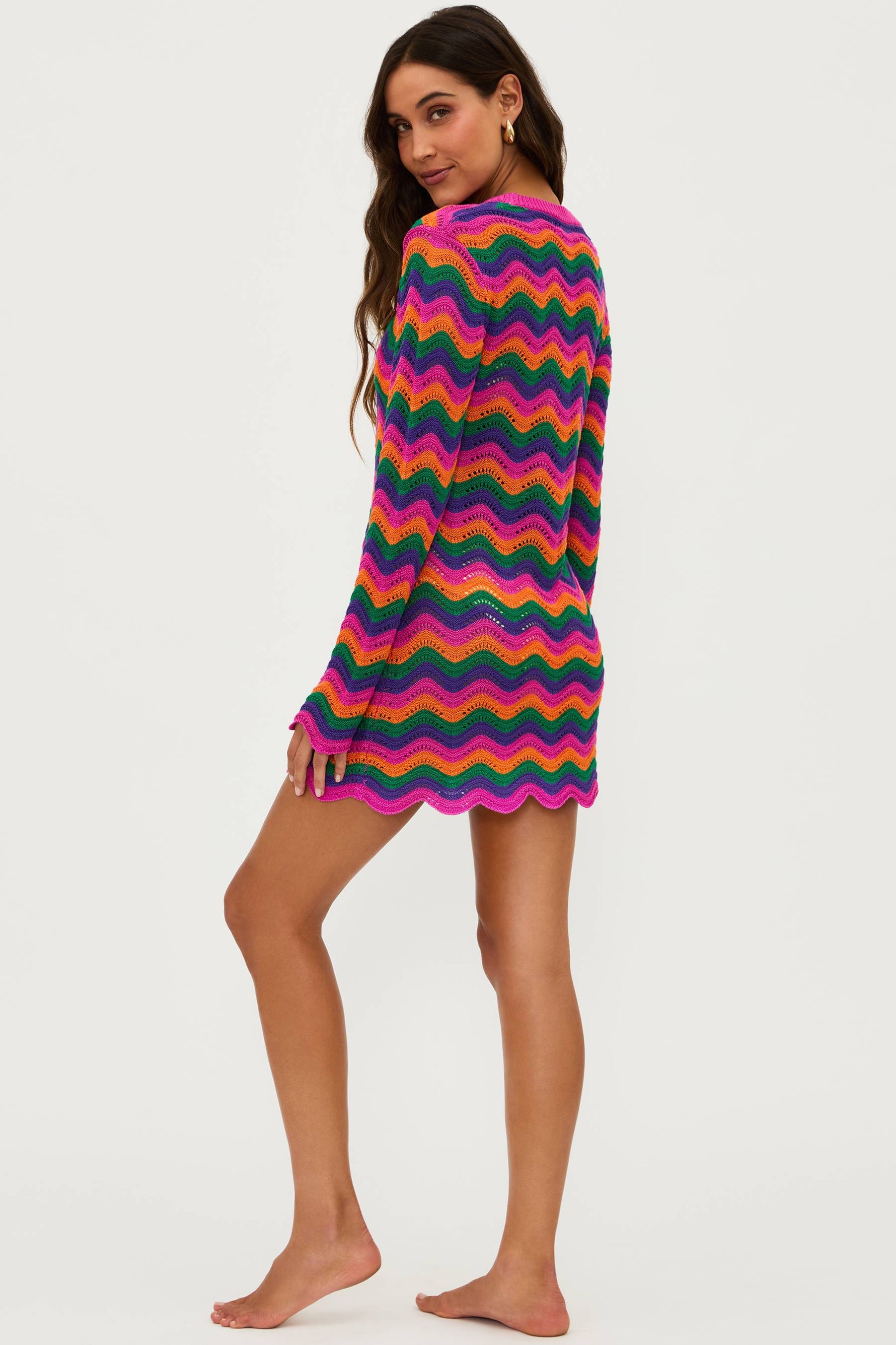 multi colored knit dress cover up