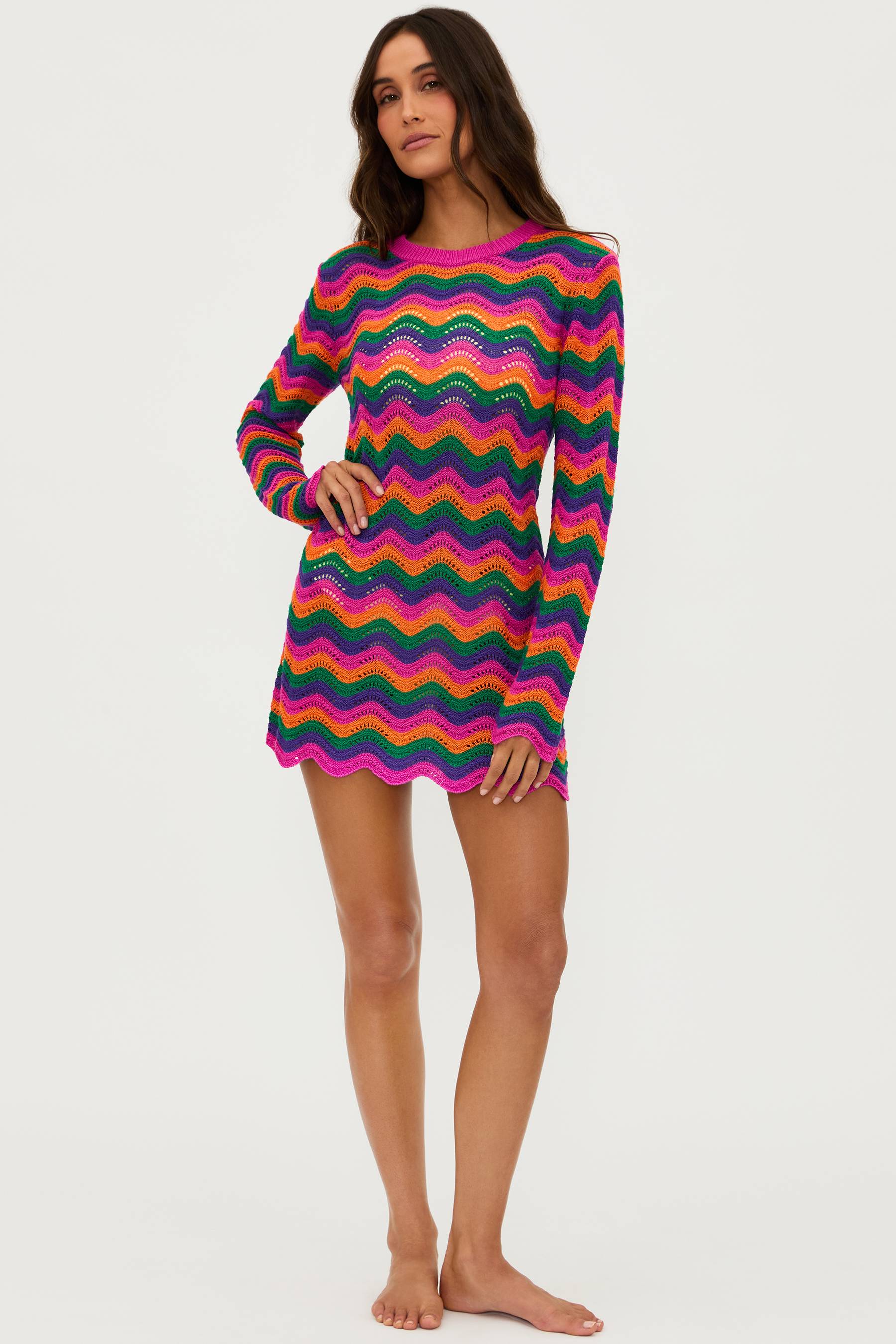 multi colored knit dress cover up