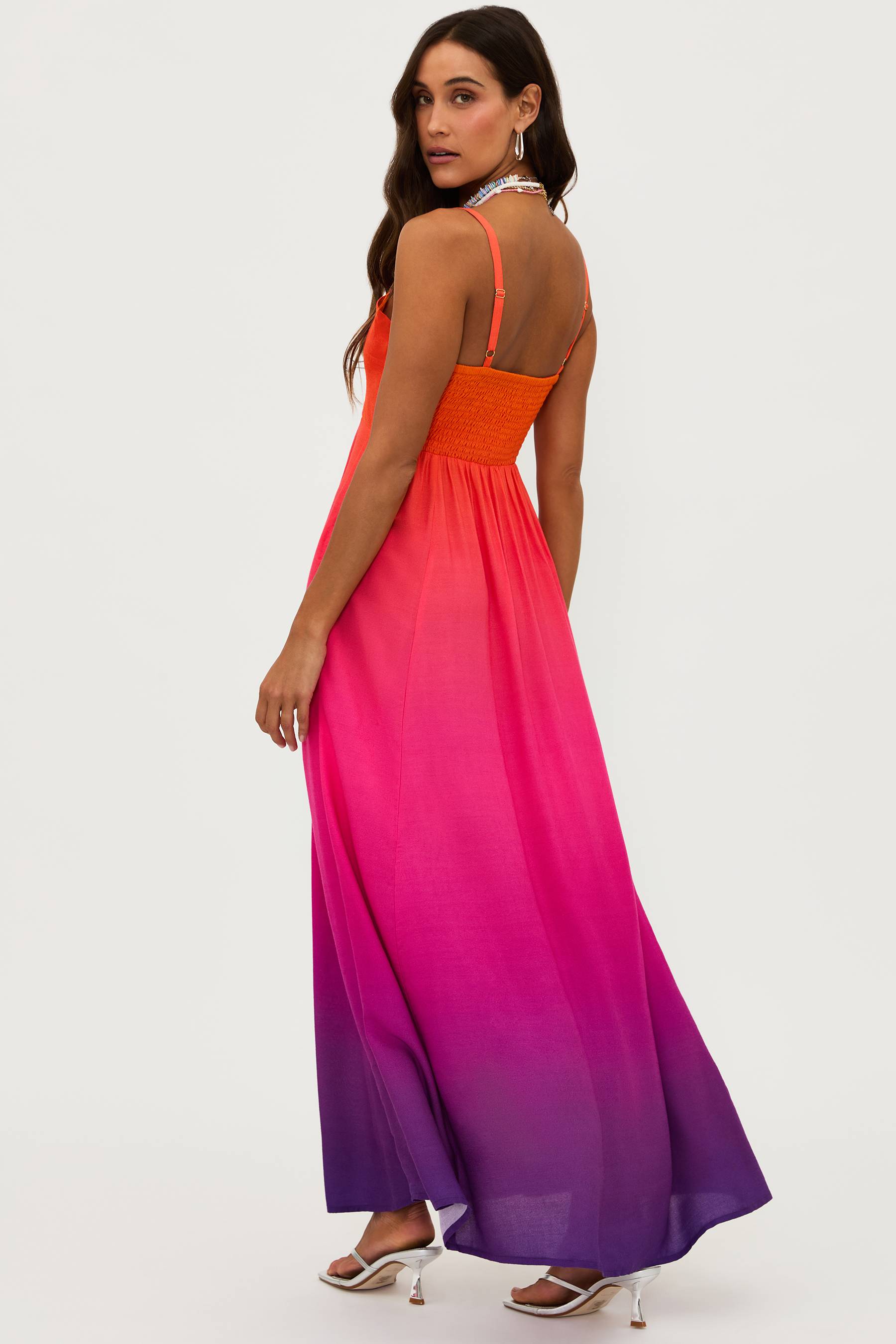 purple pink and orange ombre maxi dress