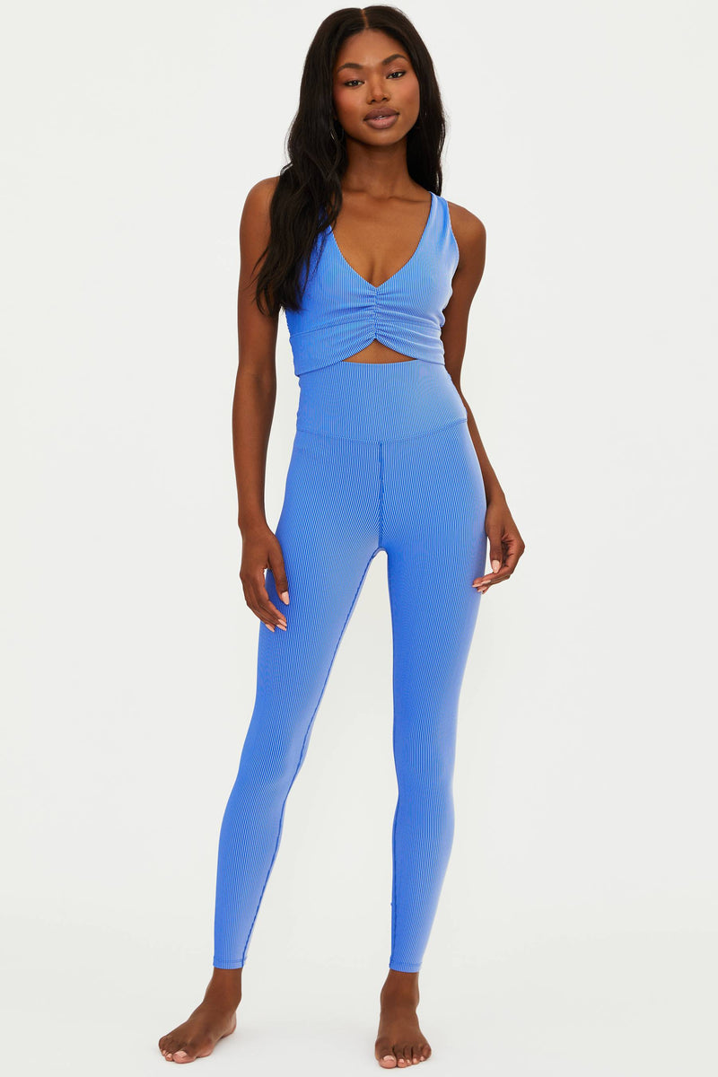 white and blue ribbed active set