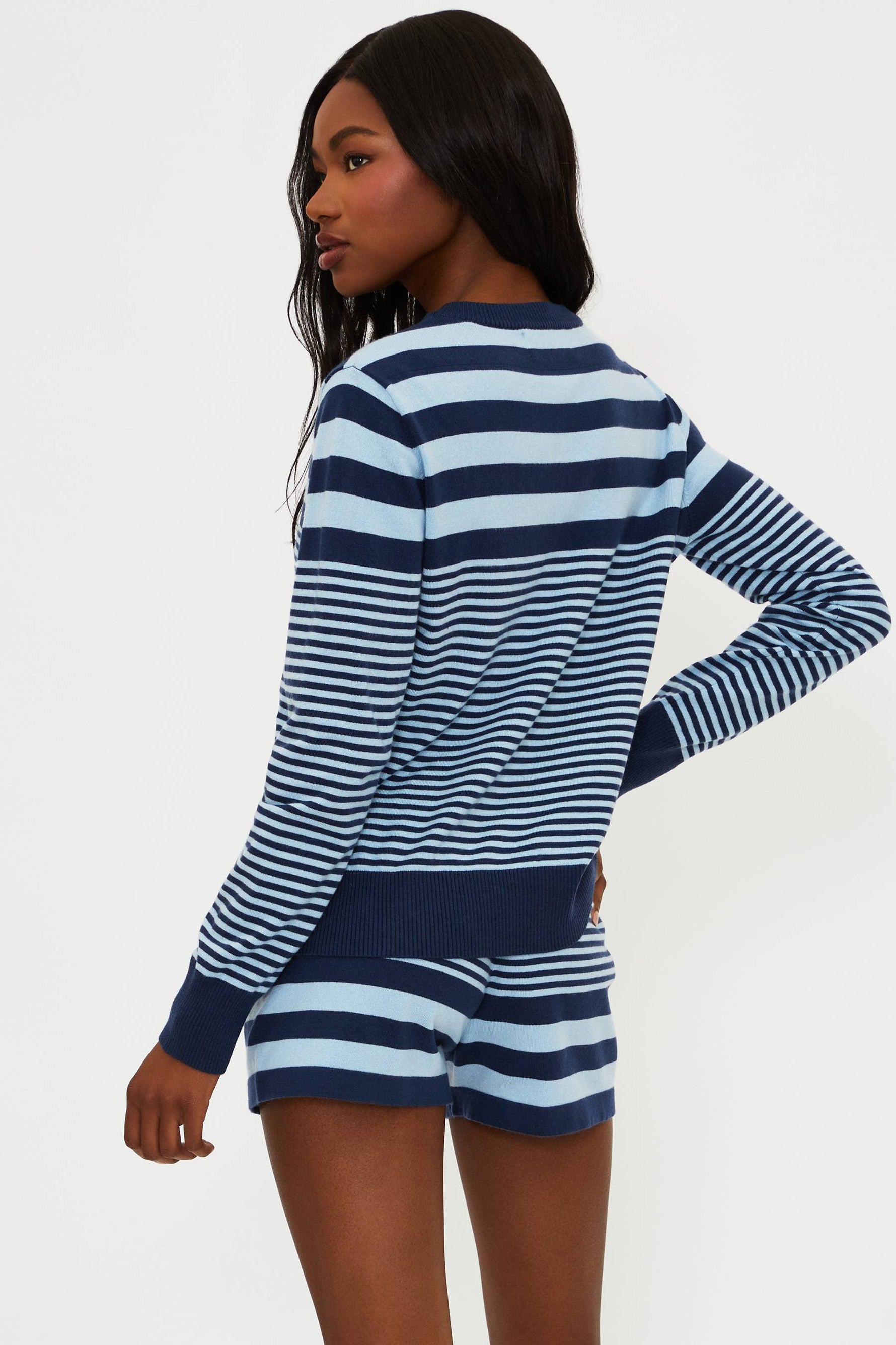 Beach Riot | Jolene Sweater Ivy Stripe | Navy Blue Striped Sweater ...