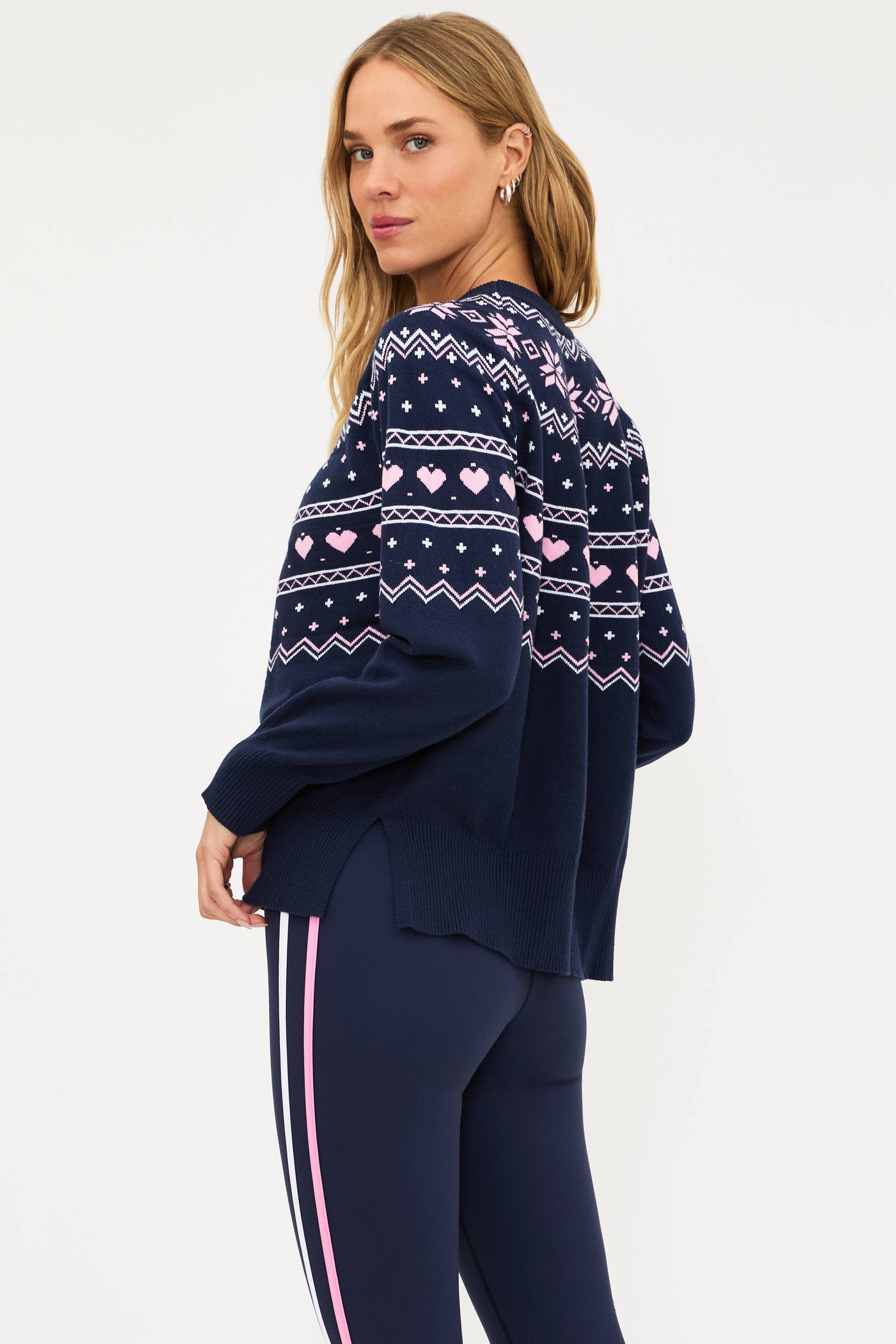 Beach Riot | Elizabeth Sweater Snowy Peak Fairisle | Navy Winter ...