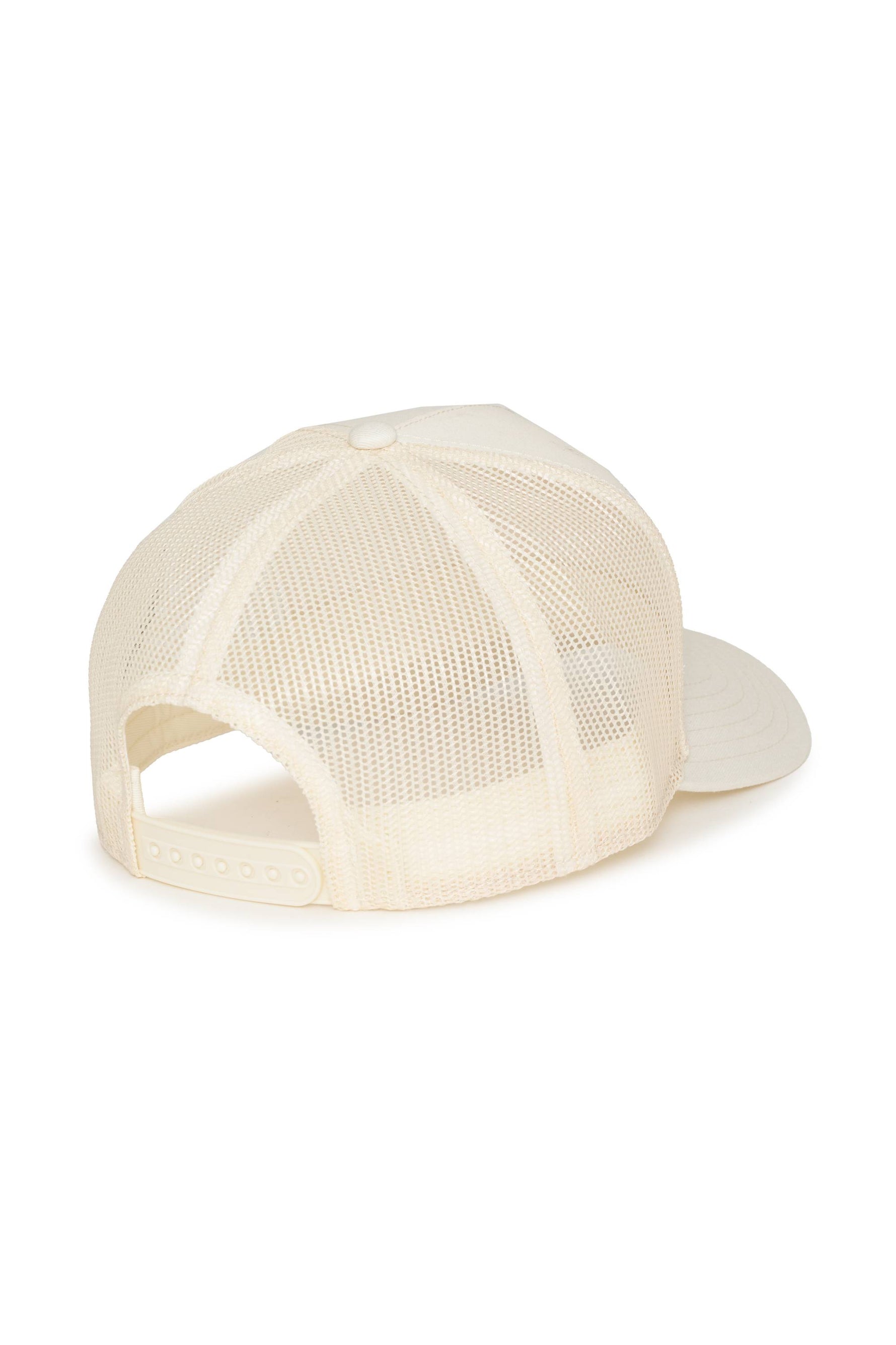 Beige mesh cap on a white background