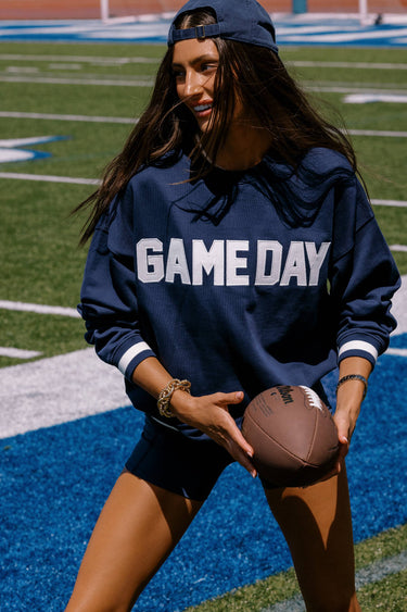 Beach Riot | Devyn Game Day Sweatshirt Navy | Sporty Sweatshirt