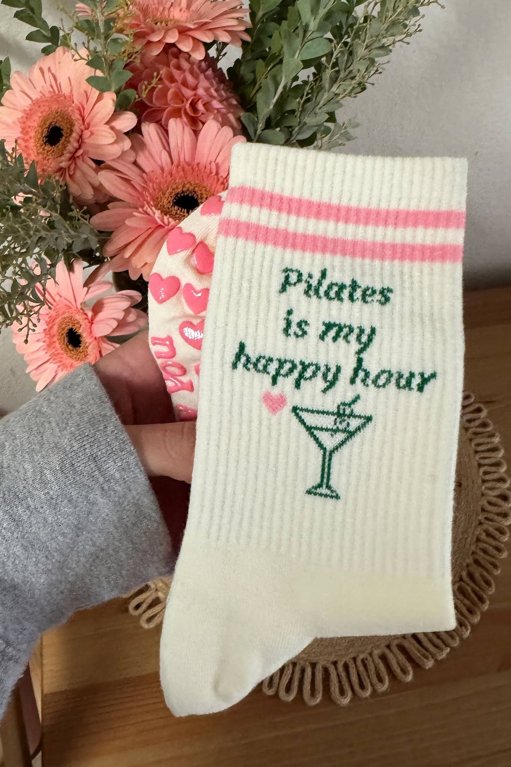 Lucky You Pilates Socks Happy Hour