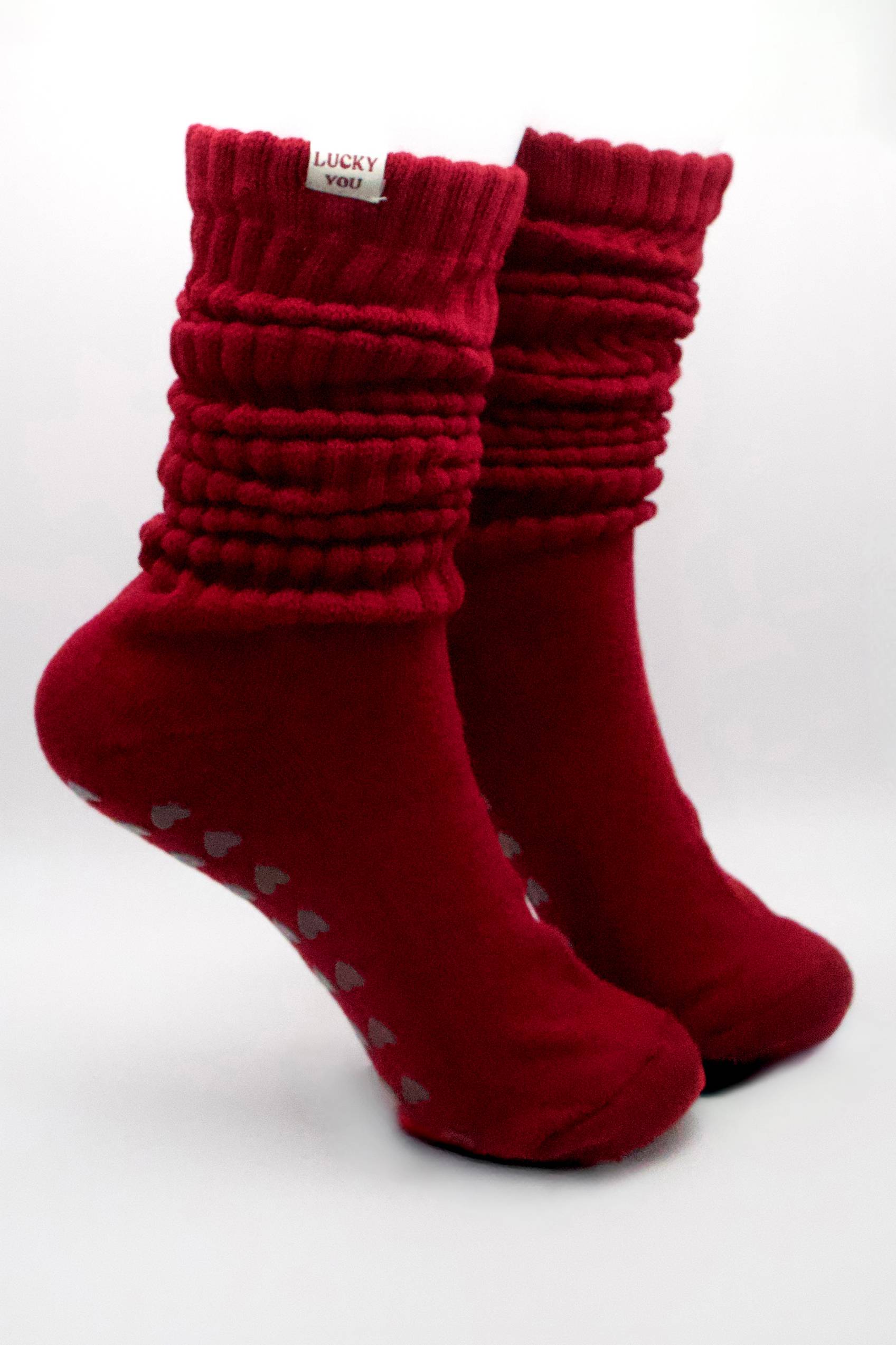 Lucky You Pilates Socks Red Scrunch