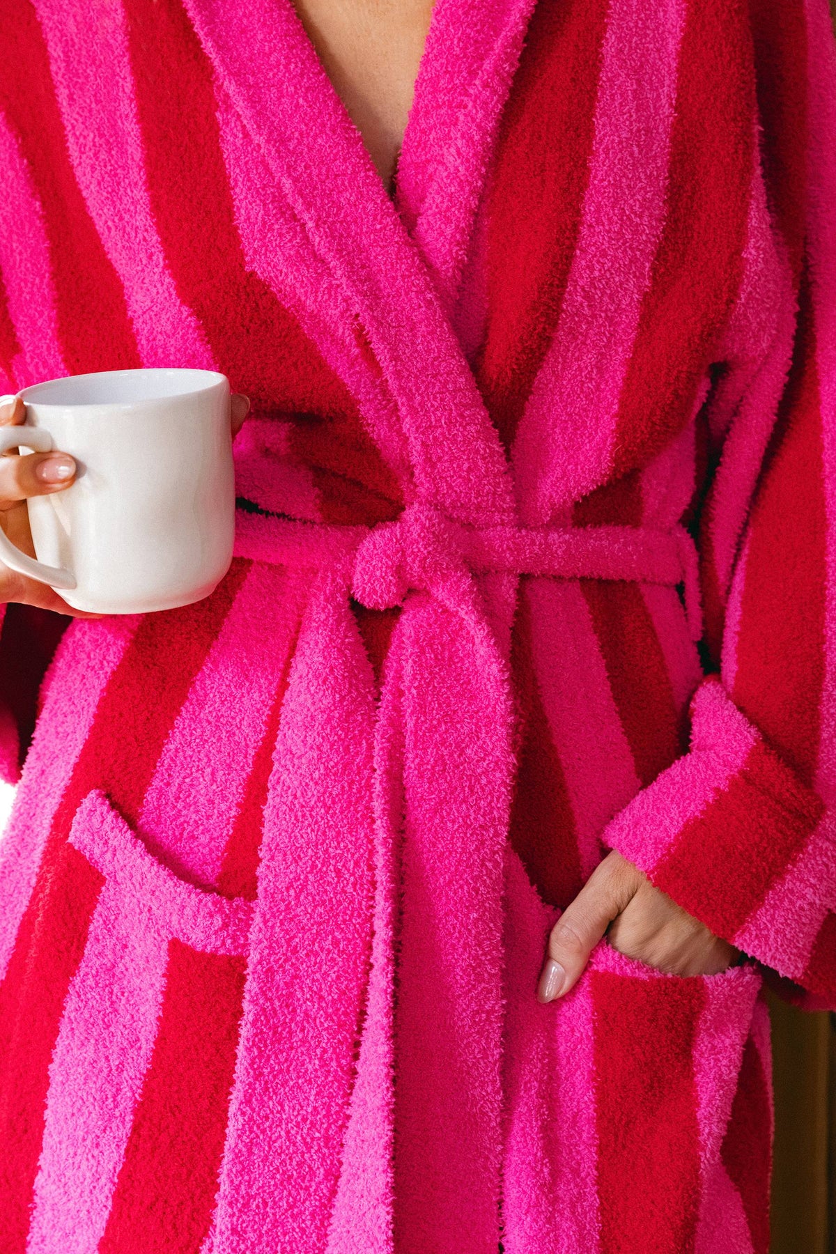 Prisca Robe Crimson Pop Stripe