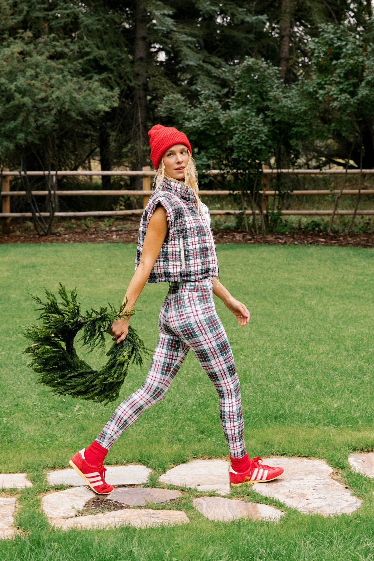Piper Legging Frosted Pine Plaid