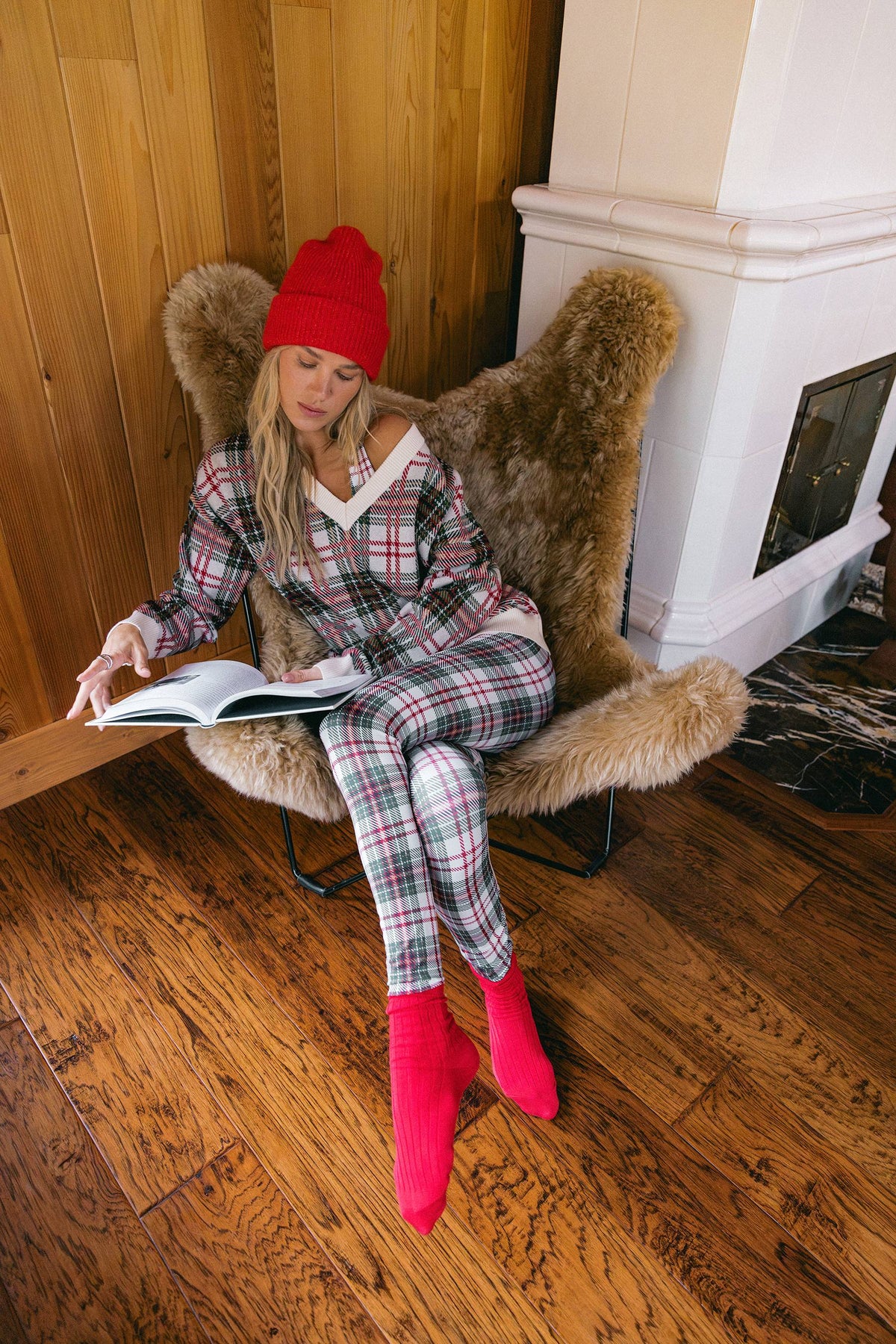 Joey Sweater Frosted Pine Plaid